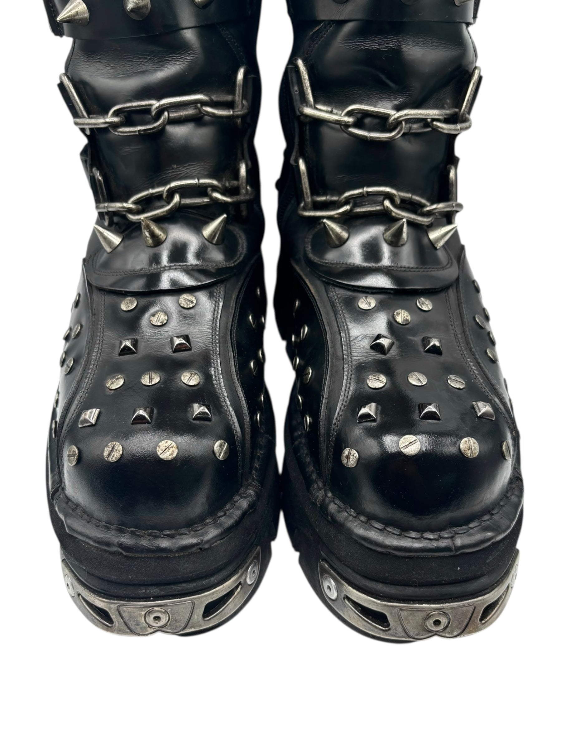 Vintage New Rock studded leather boots size 44
