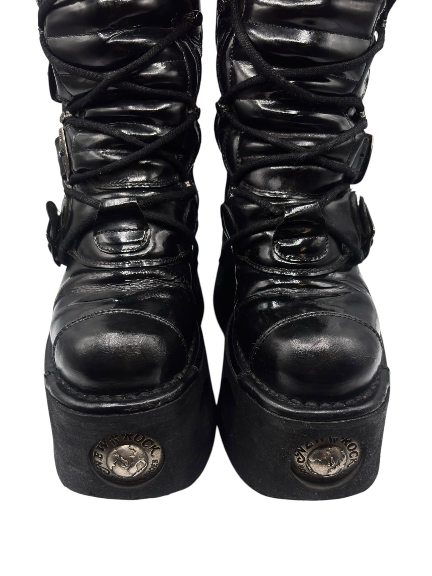 Vintage New Rock knee high neptuno leather boots size 38