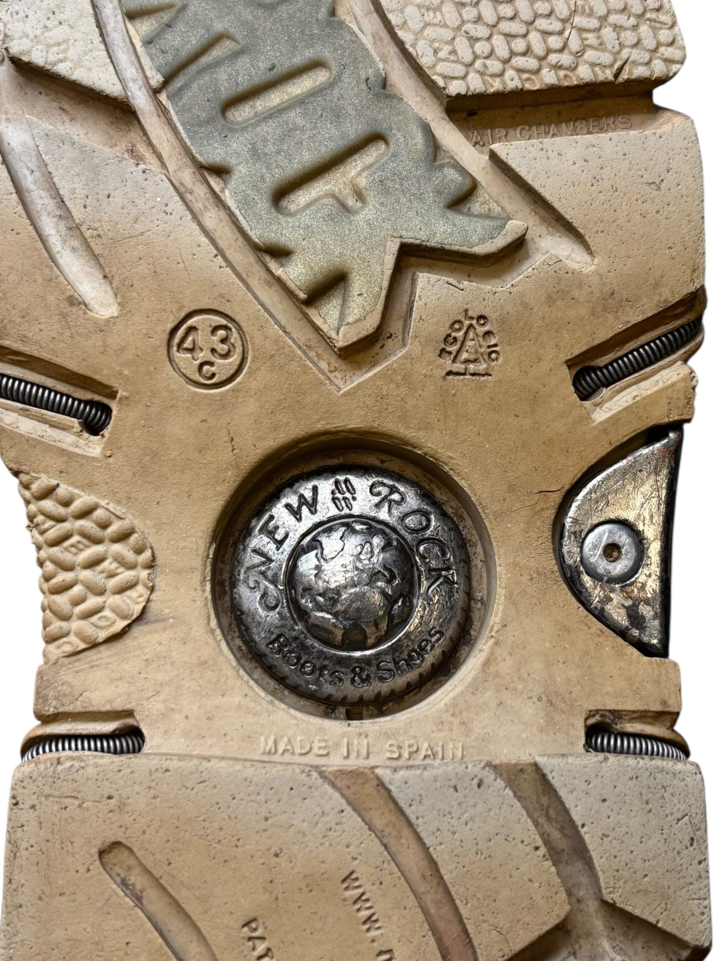 Vintage New Rock beige platform boots size 43