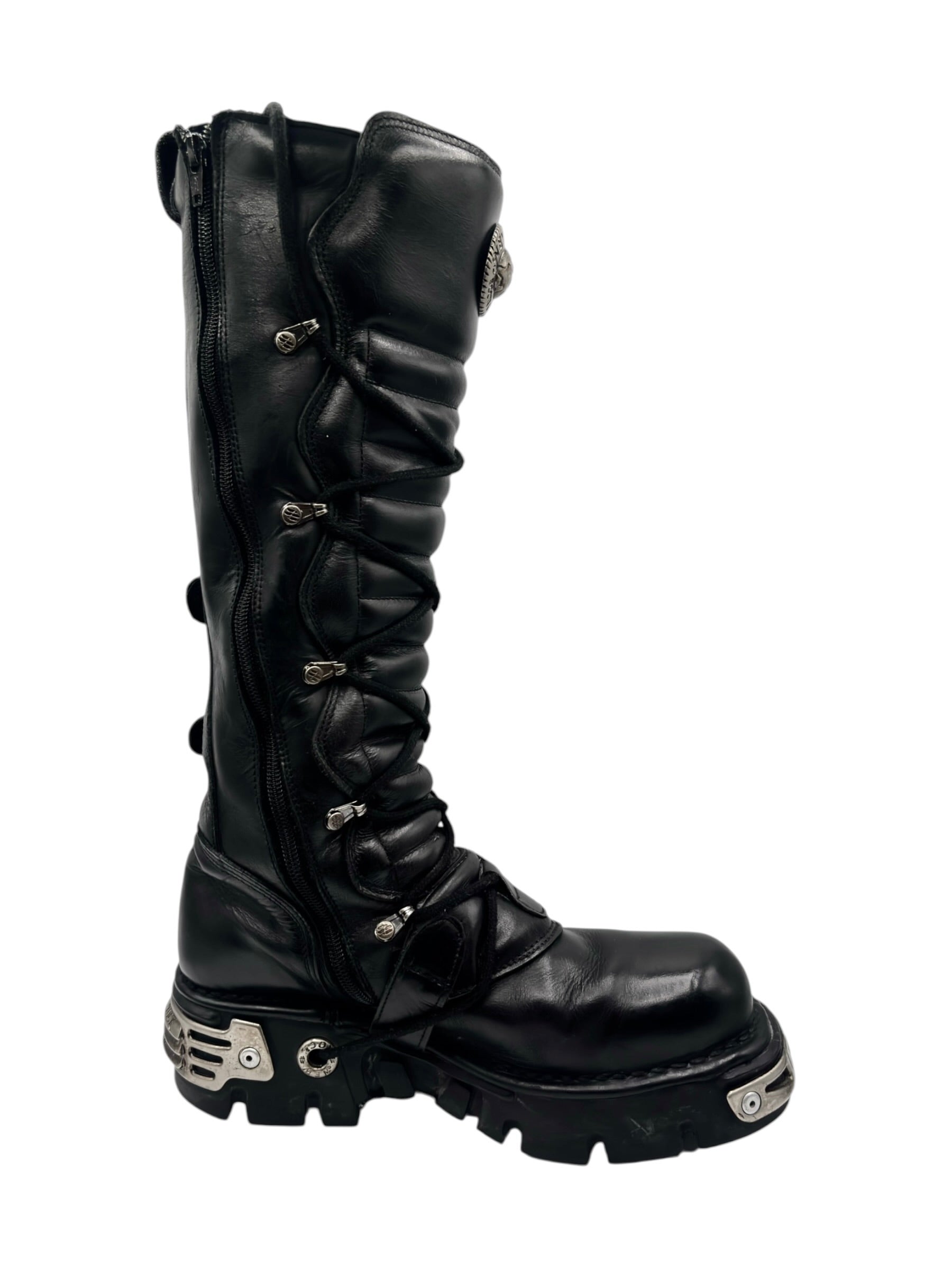 Vintage New Rock knee high reactor leather boots size 41