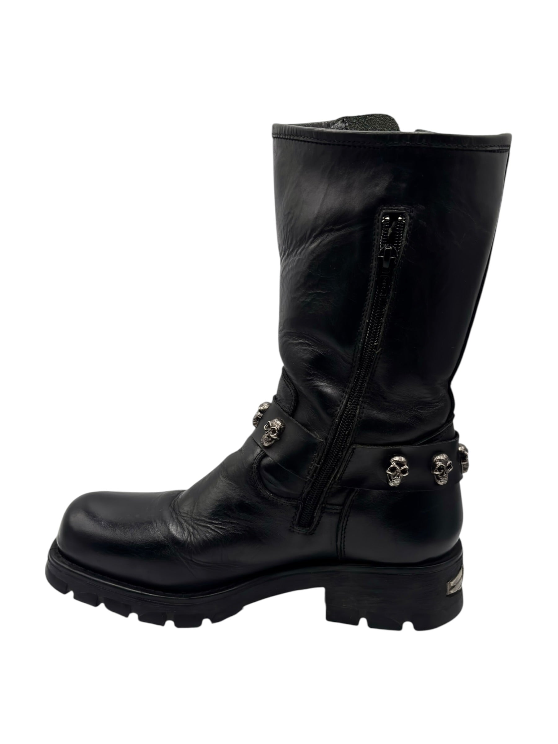 Vintage New Rock leather biker boots size 40