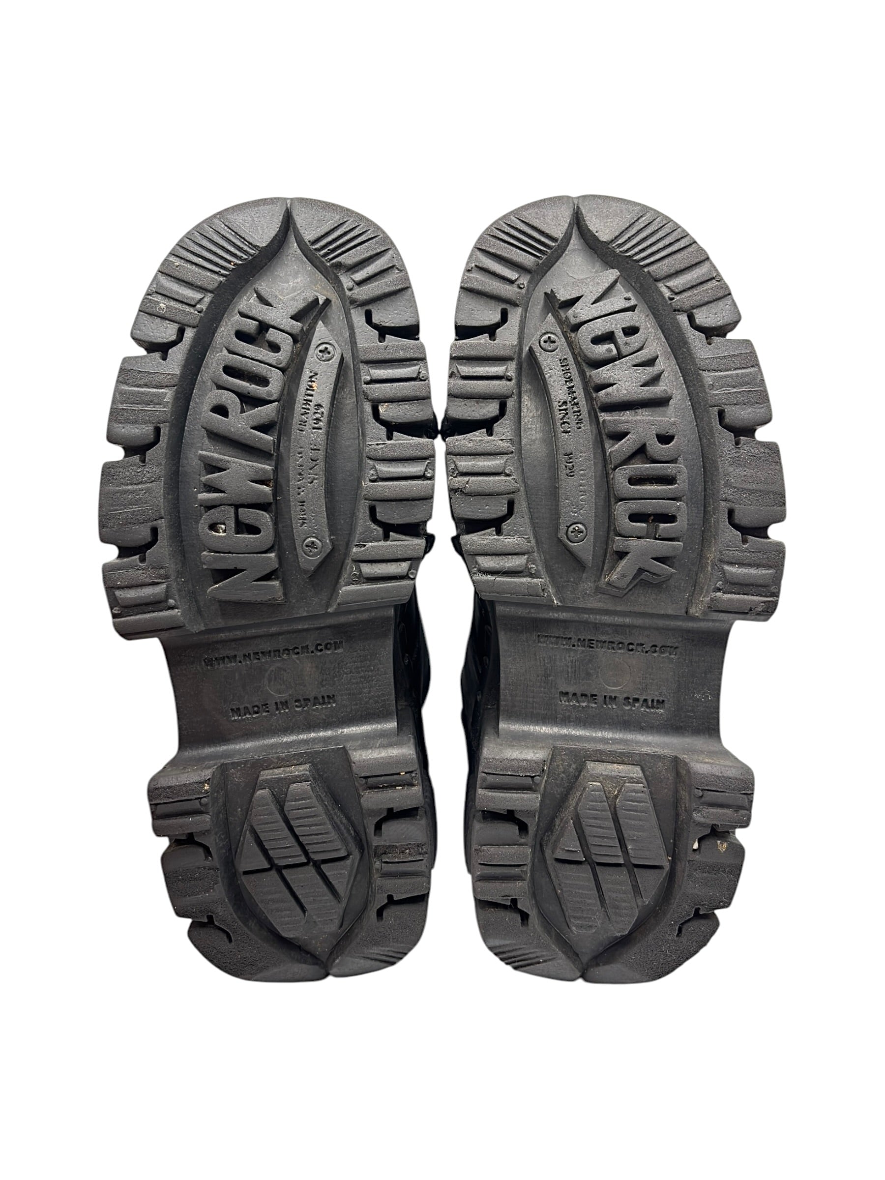 Vintage New Rock techno leather platform boots size 44