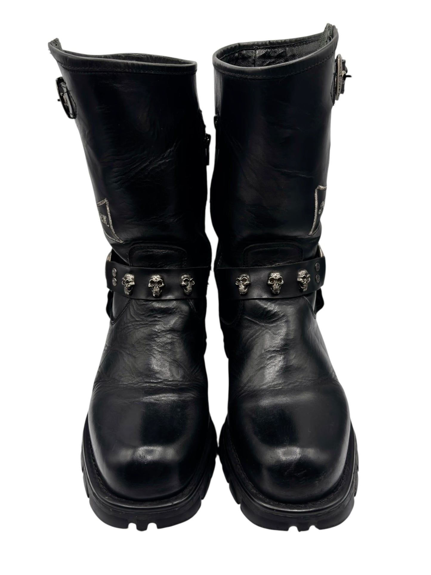 Vintage New Rock leather biker boots size 40