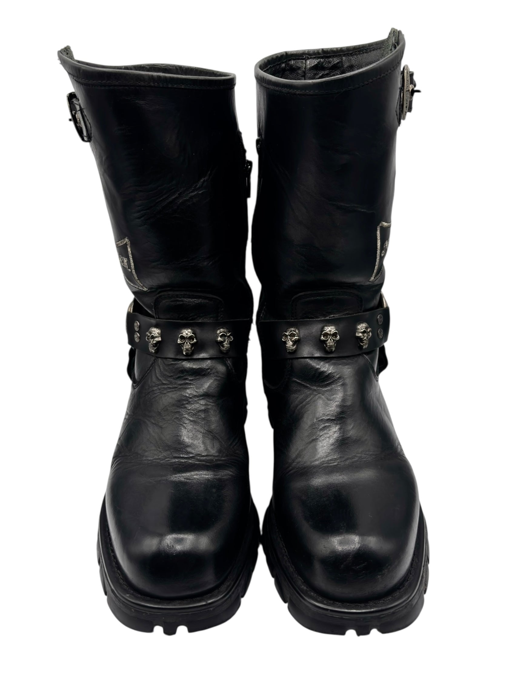 Vintage New Rock leather biker boots size 40