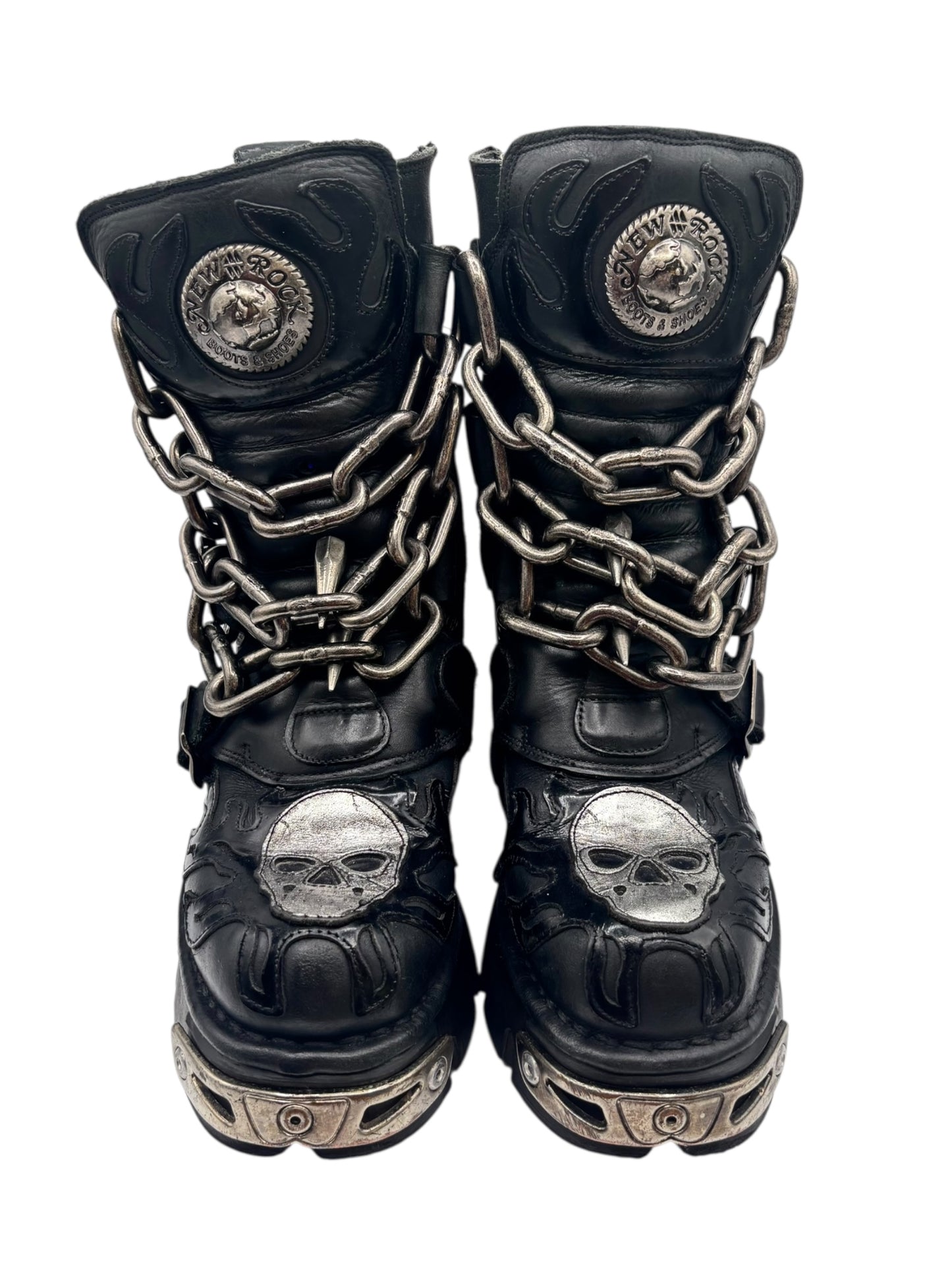 Vintage New Rock M-727-S1 chained leather boots size 36