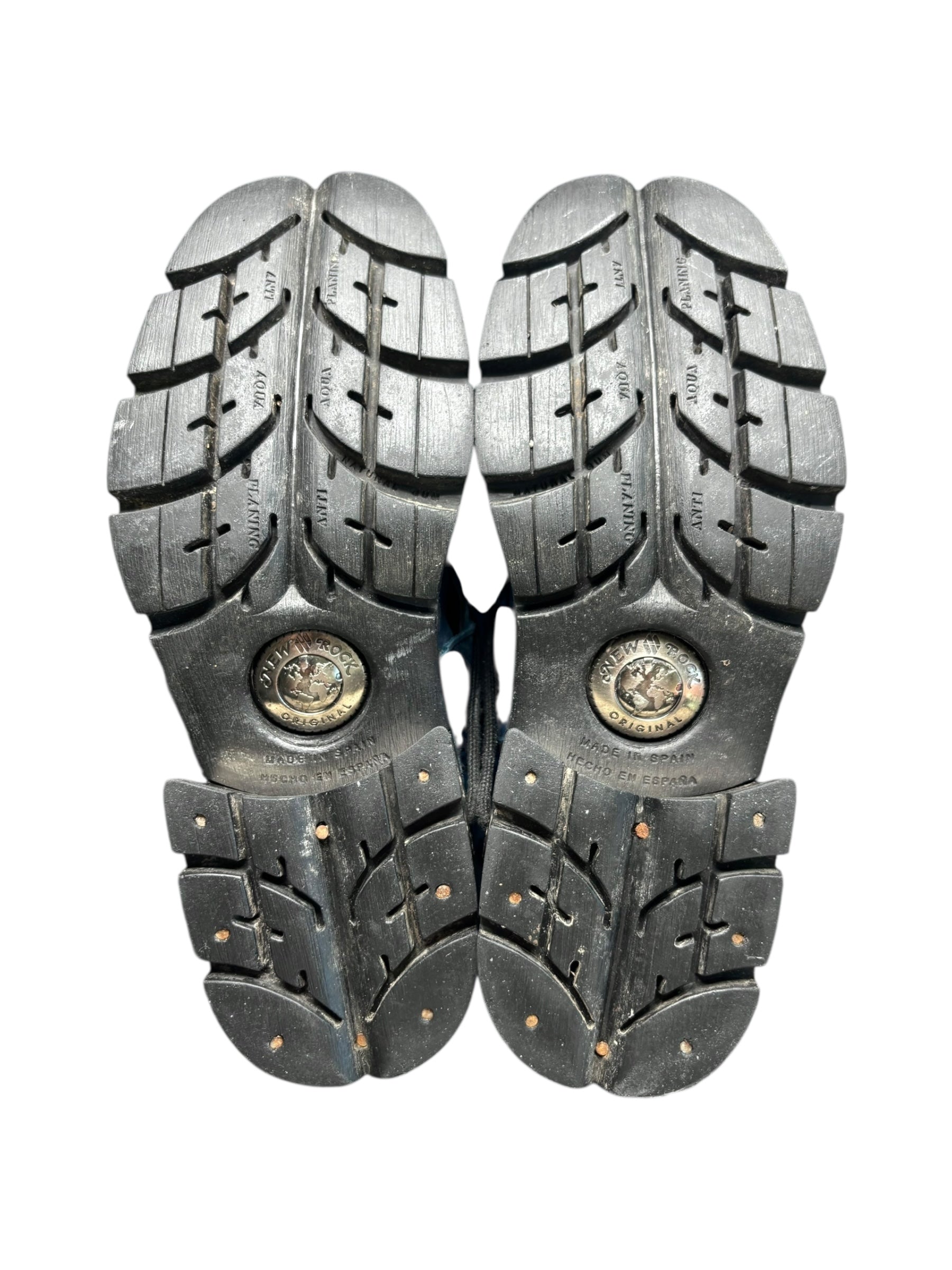 Rare vintage New Rock blue leather mid-calf boots. size 41