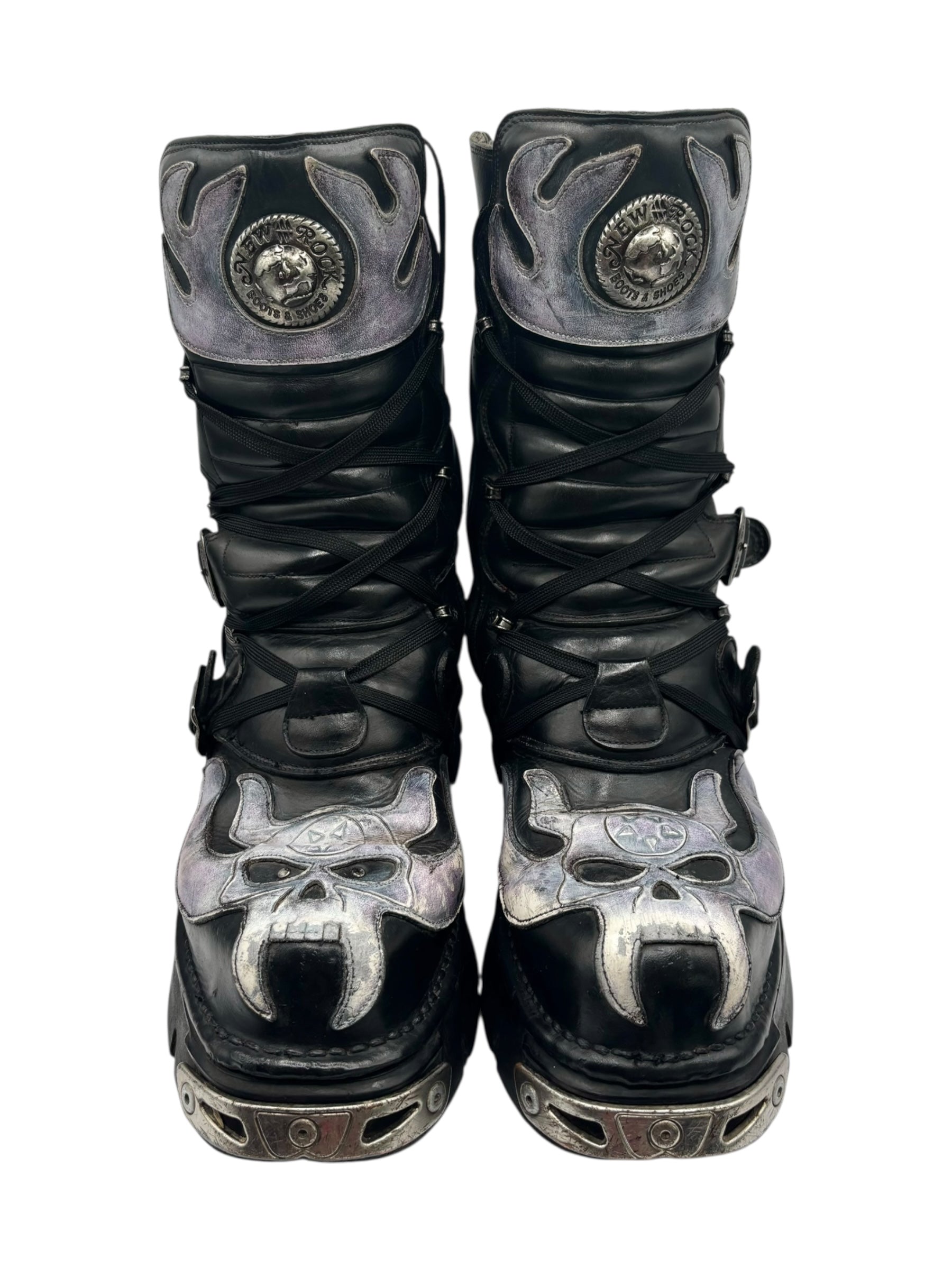 Rare vintage New Rock demon reactor leather boots size 42