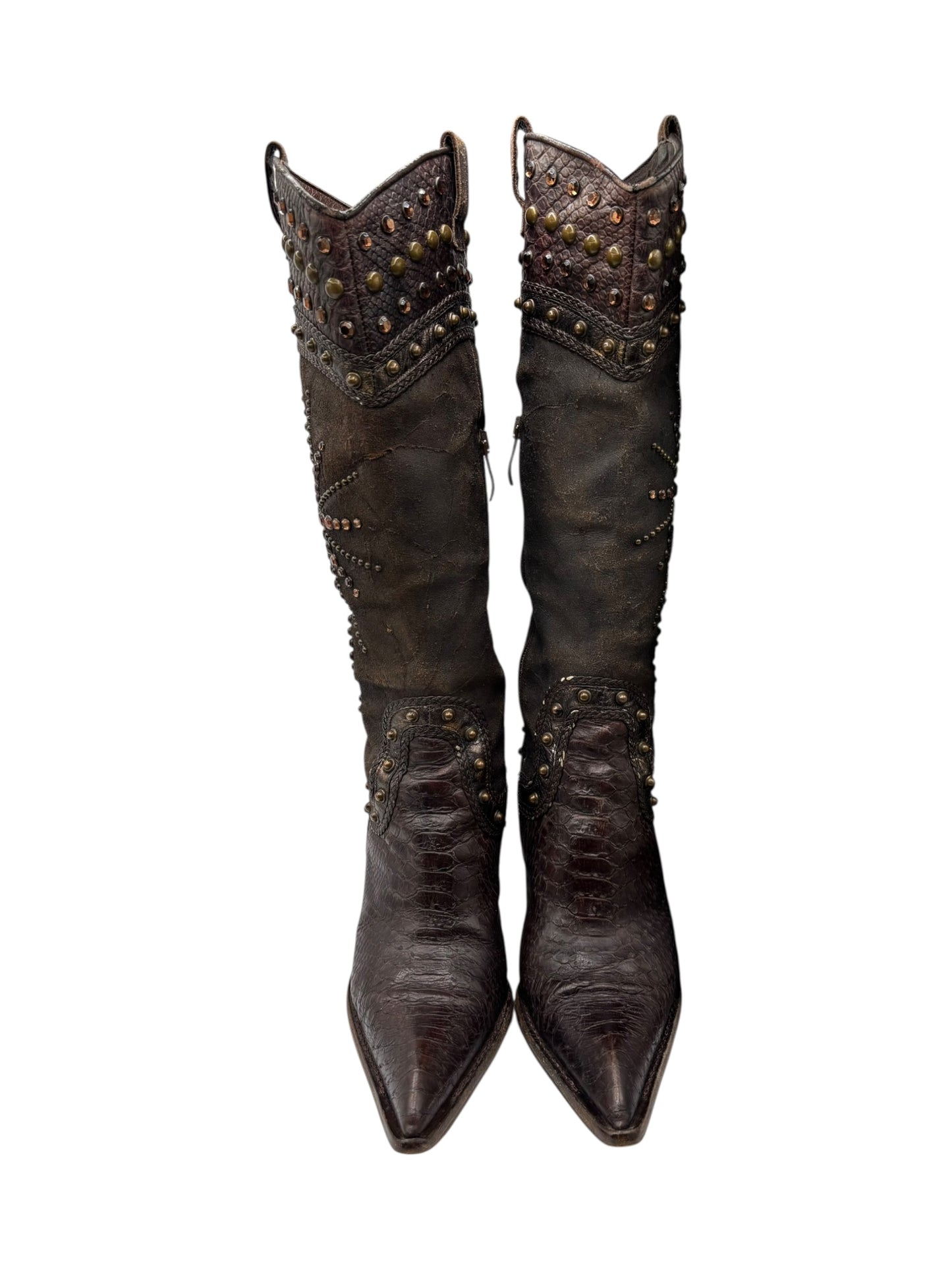 Vintage El Dantes brown knee high boots size 38