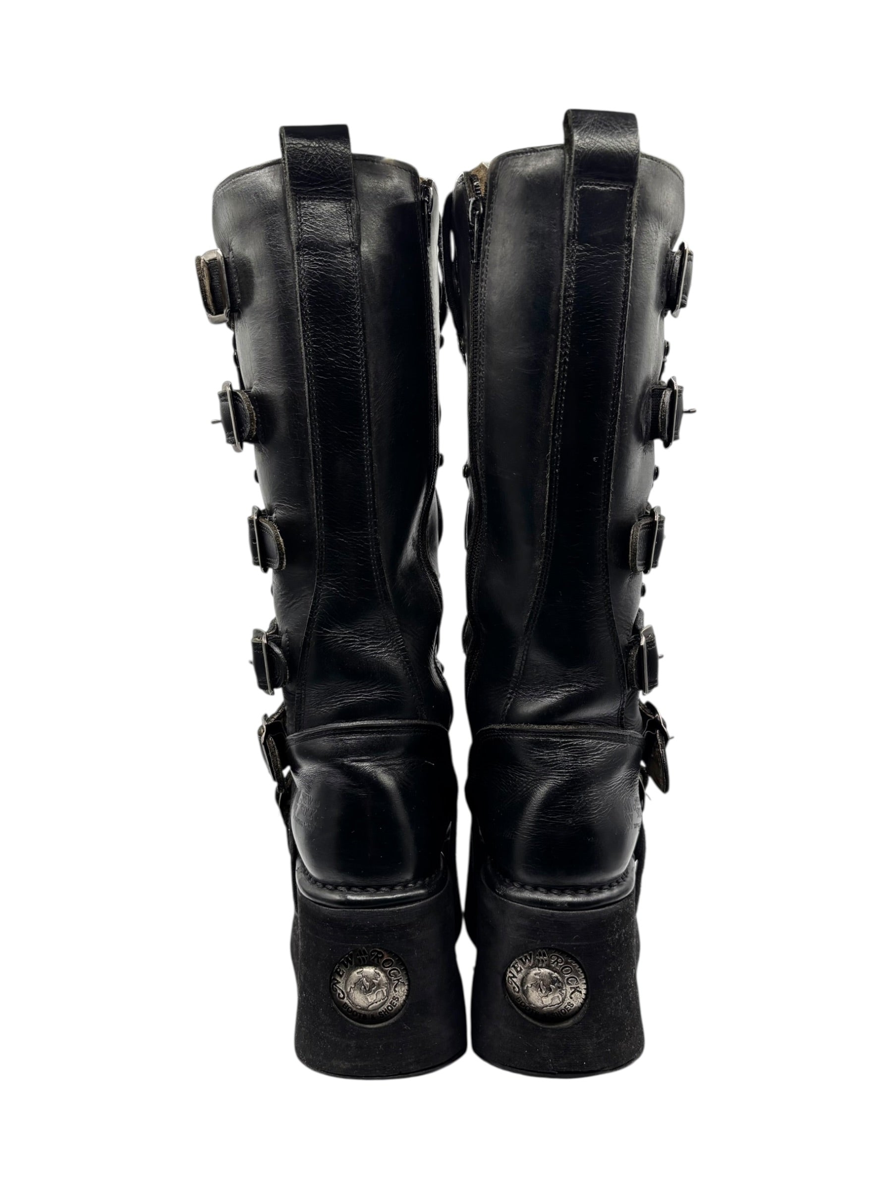 Vintage New Rock knee high neptuno platform boots size 38