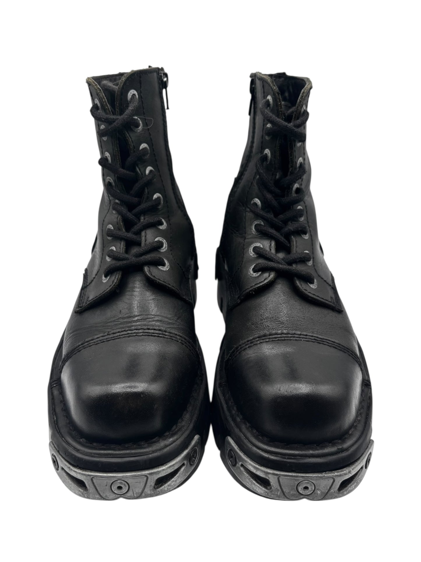 New Rock mili lace-up leather platform boots size 38