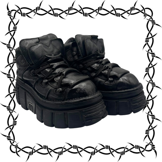New Rock M-106 all black platform boots size 37