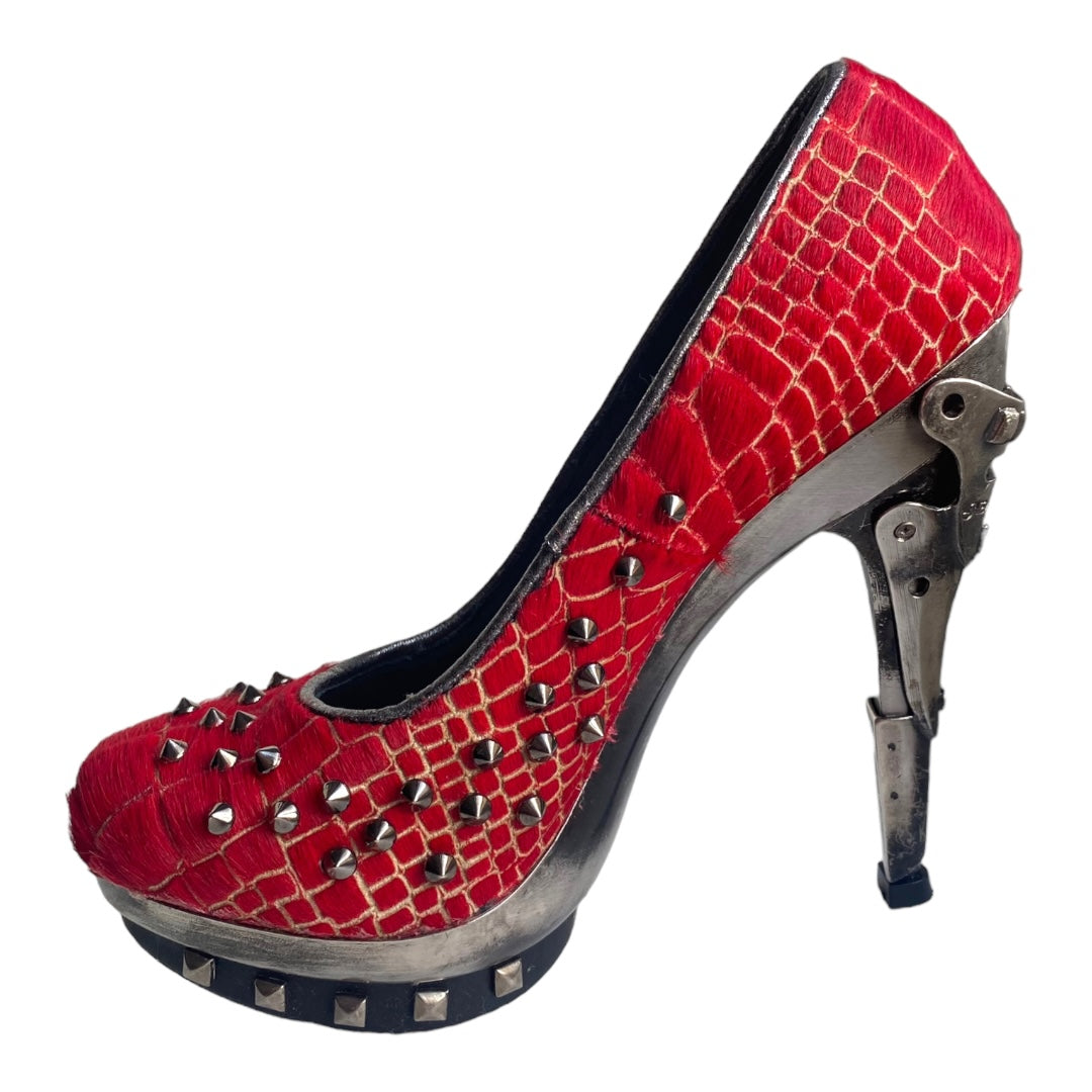 New Rock M-PUNK034 heels in red color size 37