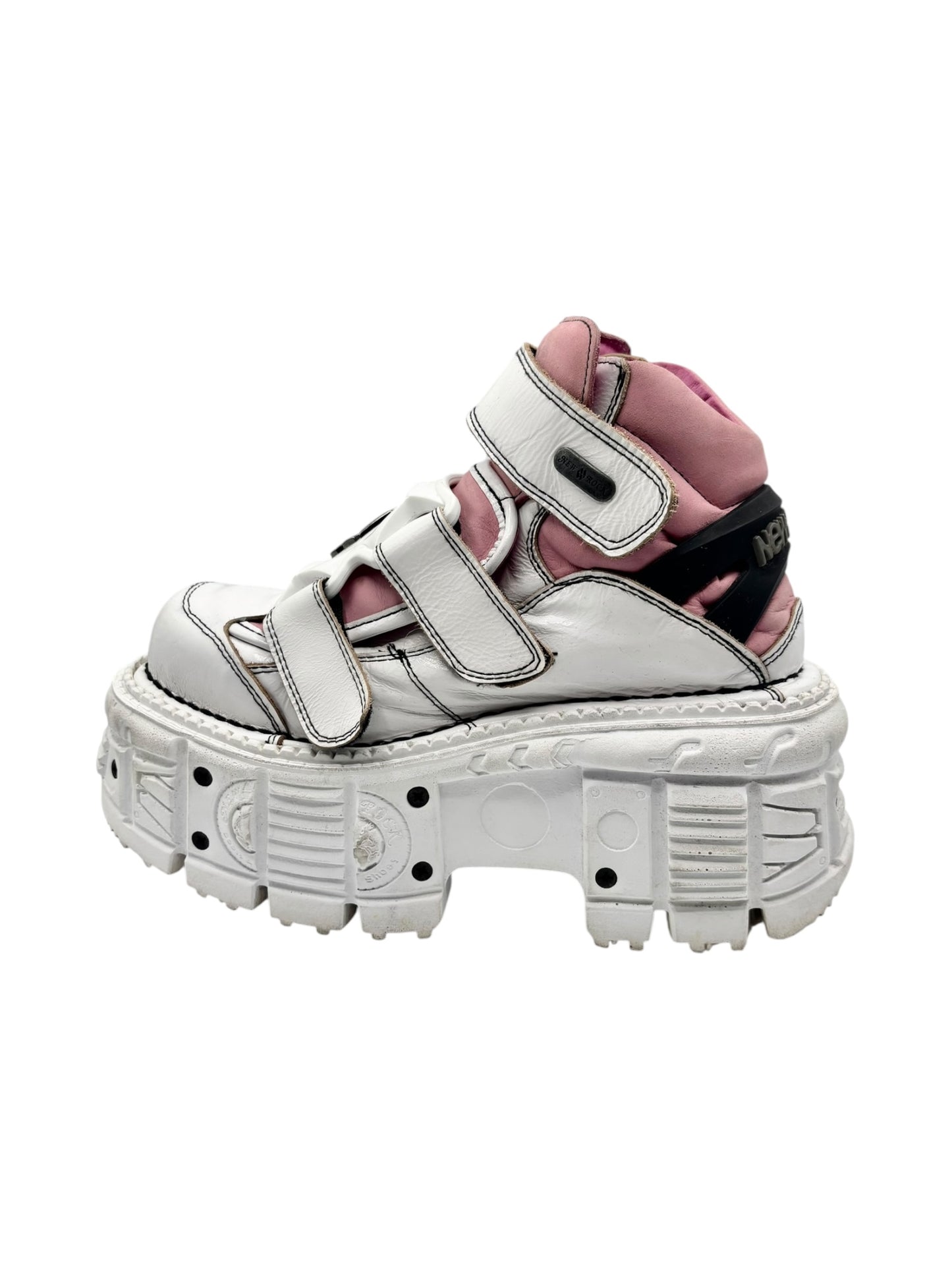Vintage New Rock white and pink platform boots size 40