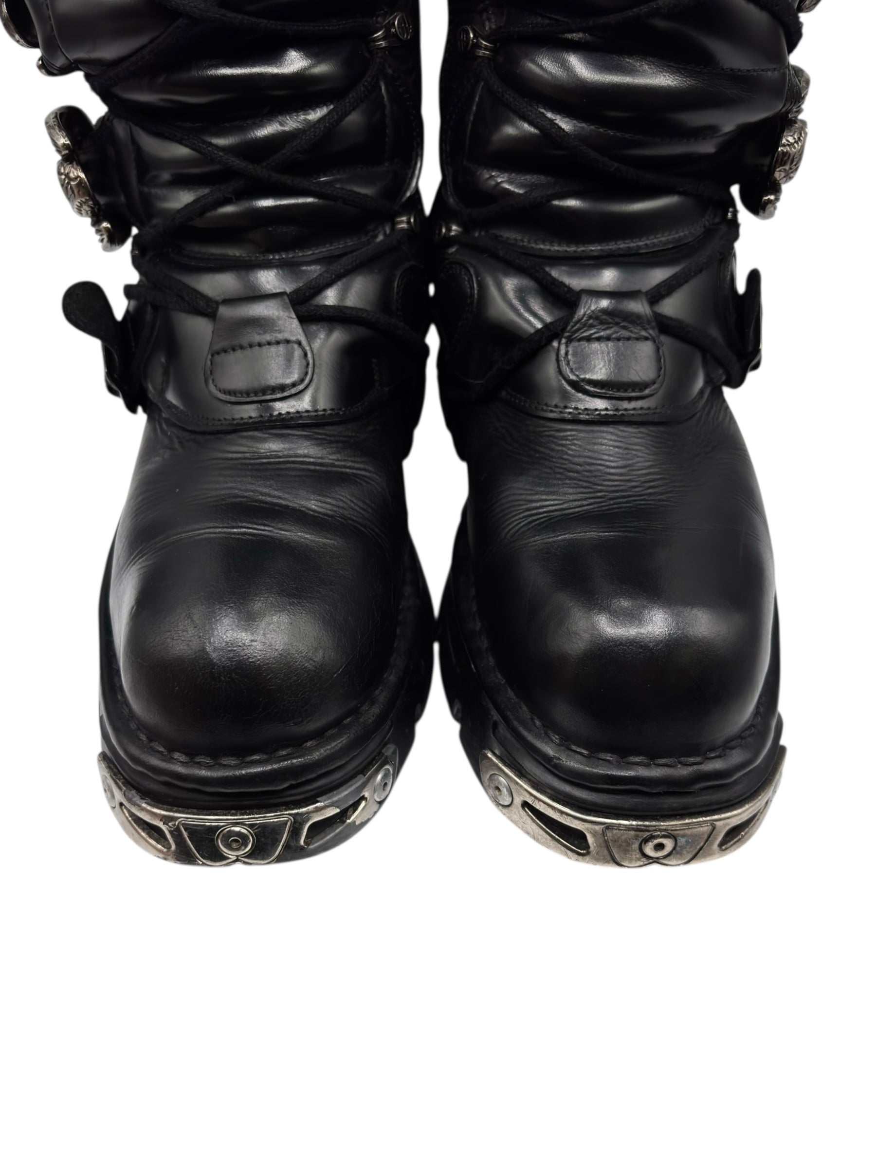 Vintage New Rock knee high reactor leather boots size 44