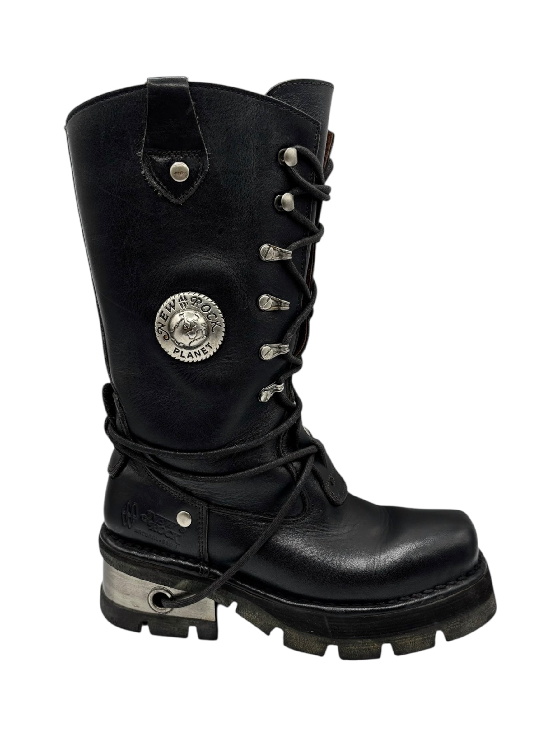 Rare vintage New Rock leather combat boots size 37