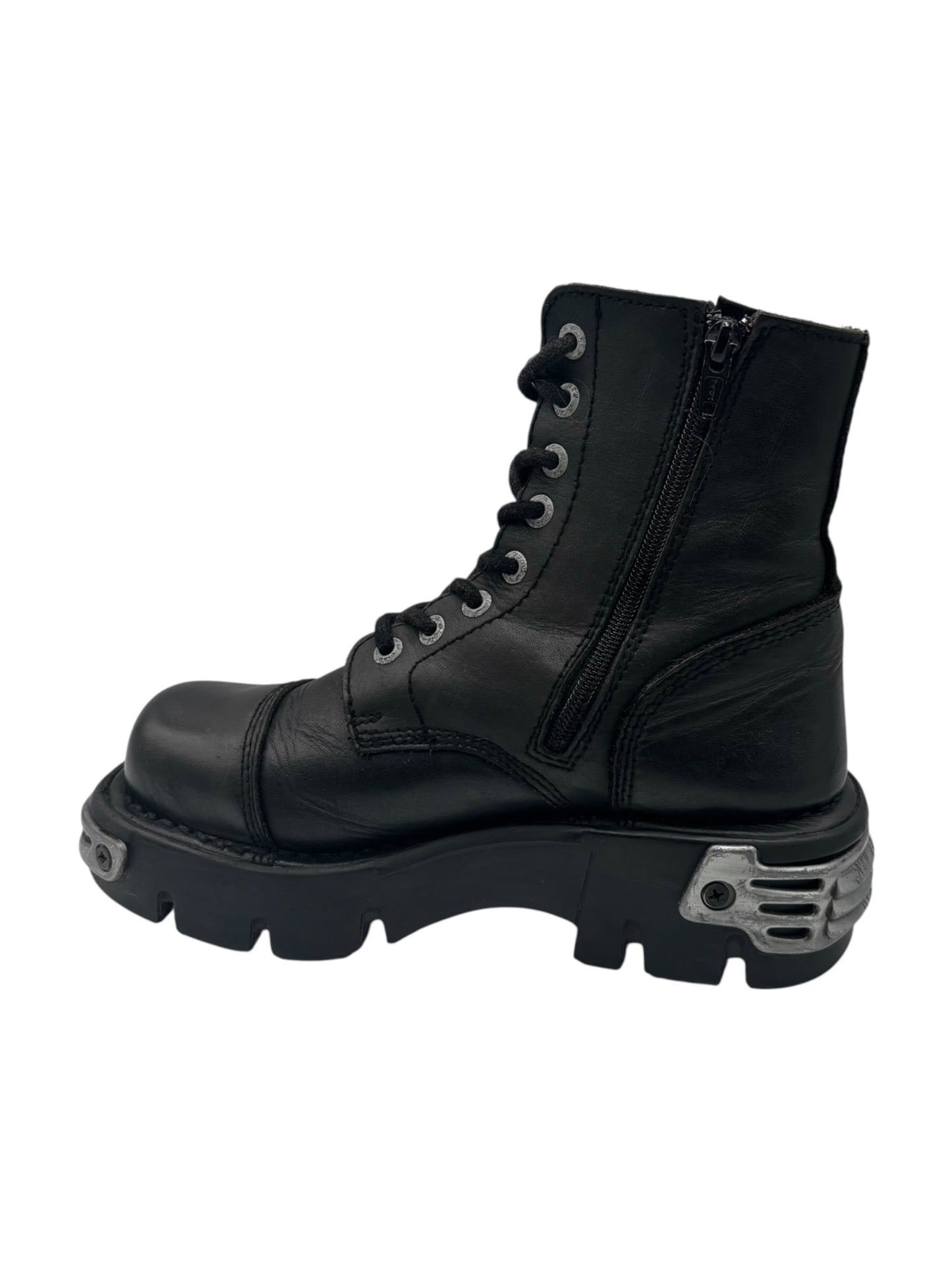 New Rock mili lace-up leather platform boots size 38