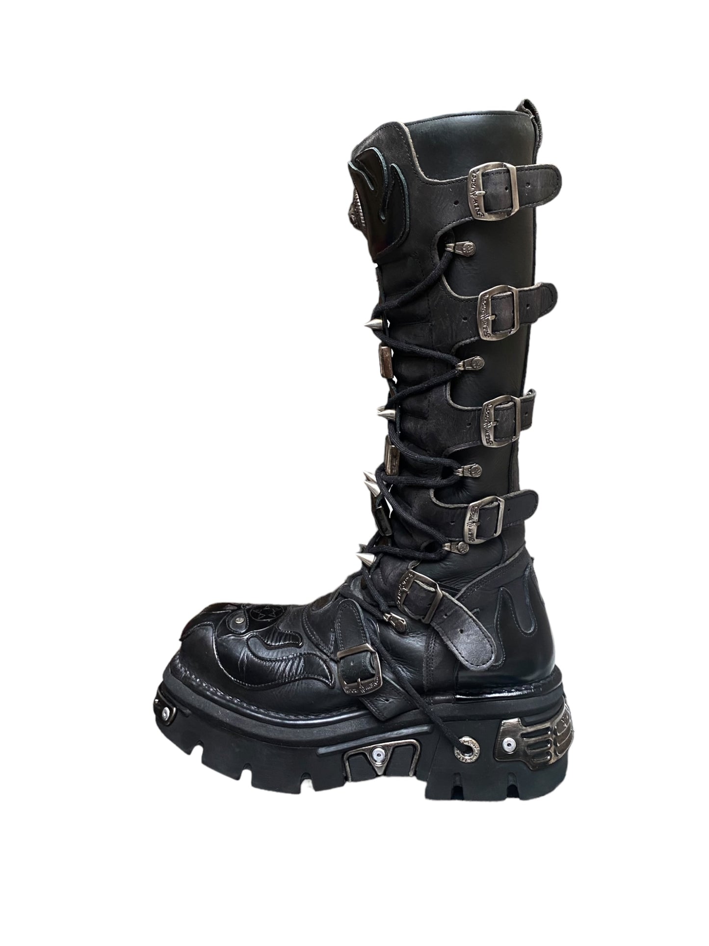 Vintage New Rock M-161-S1 reactor knee-high boots size 46