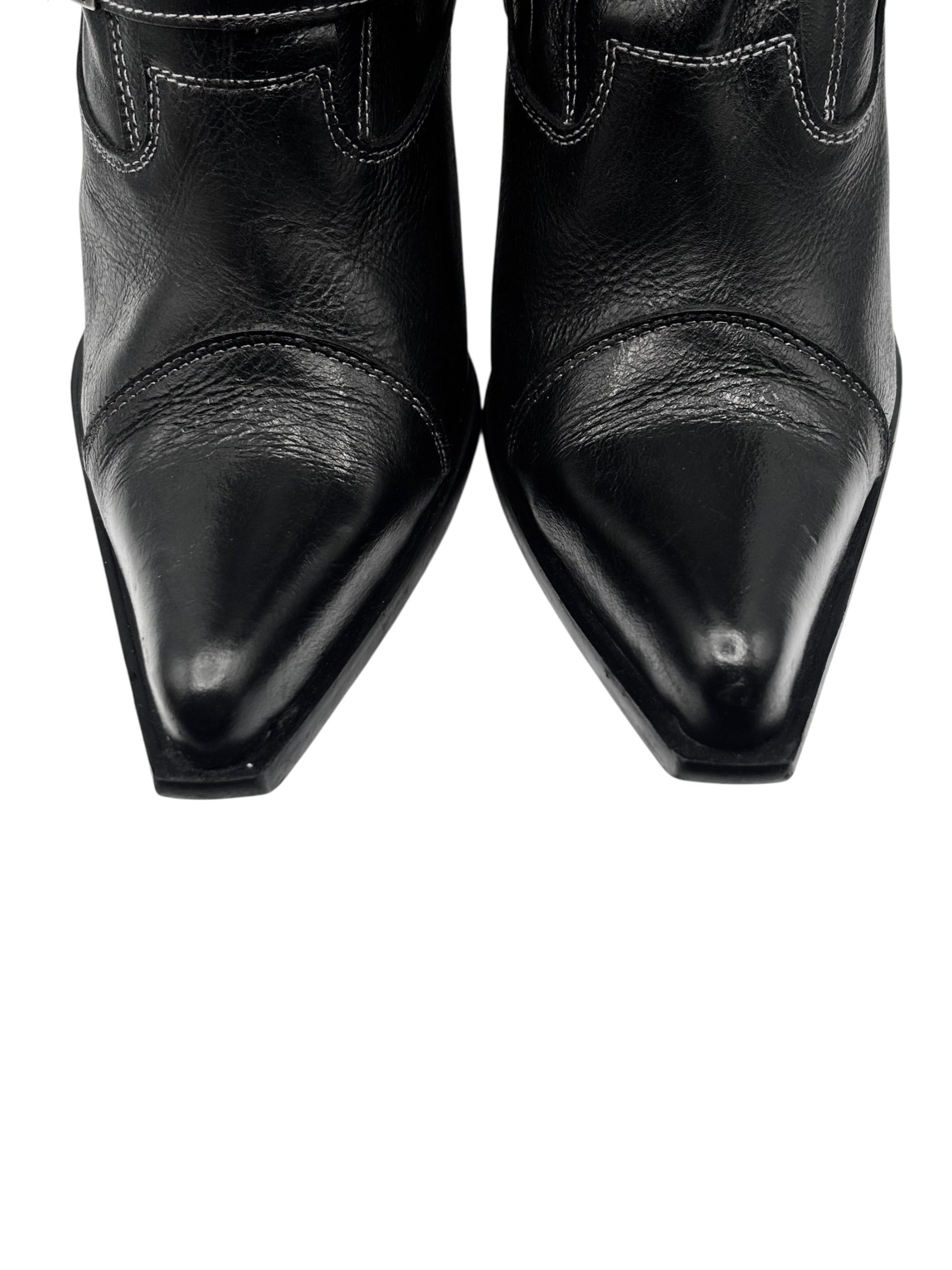 Vintage New Rock leather witch heels size 40