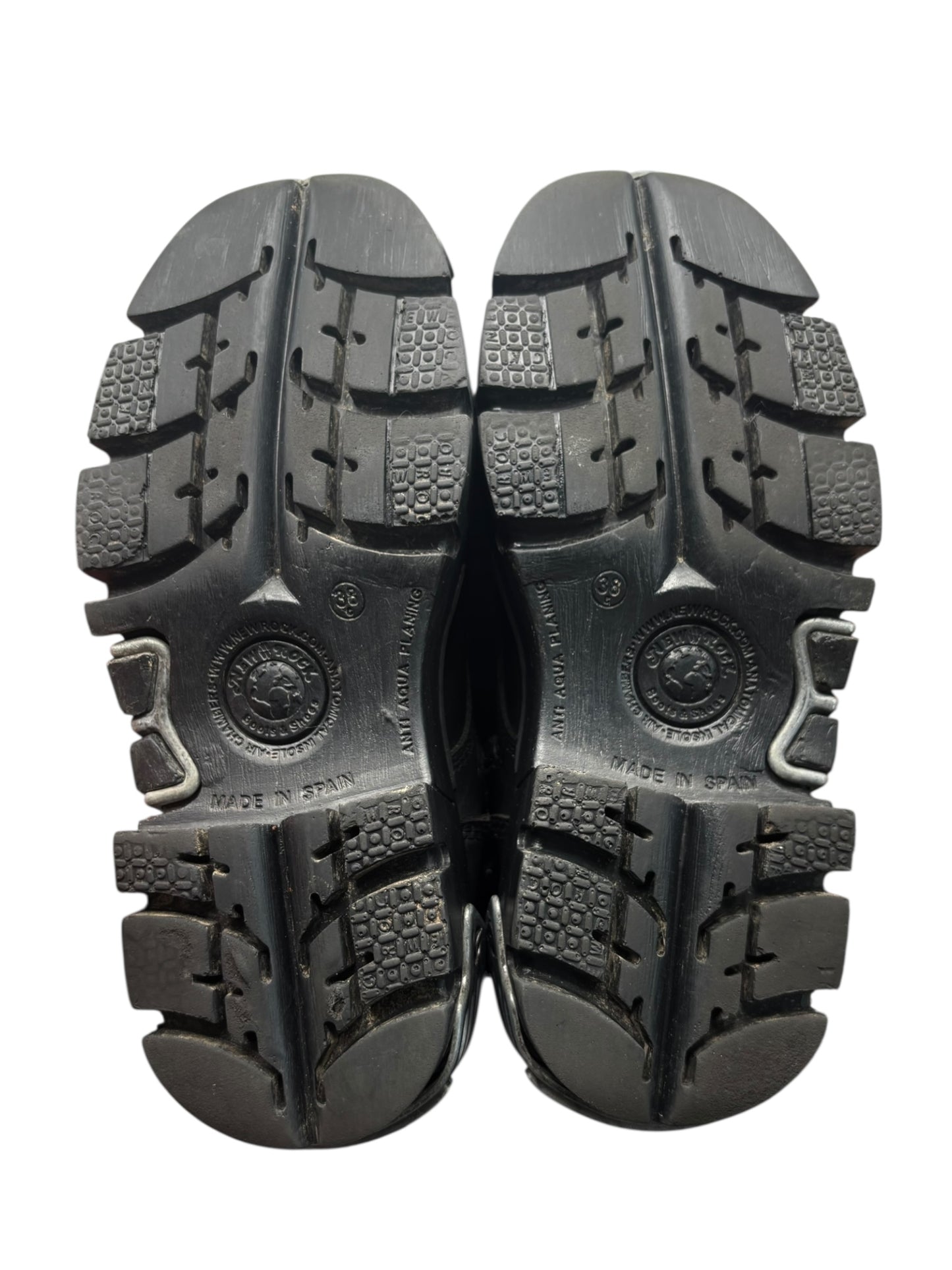 New Rock mili lace-up leather platform boots size 38