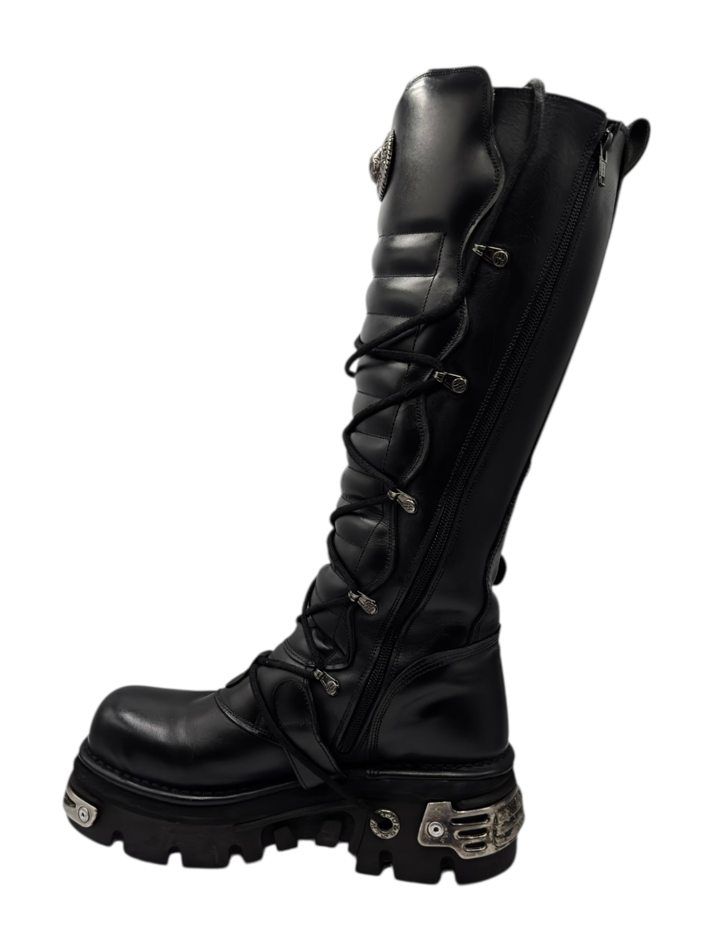 Vintage New Rock knee high reactor leather boots size 41