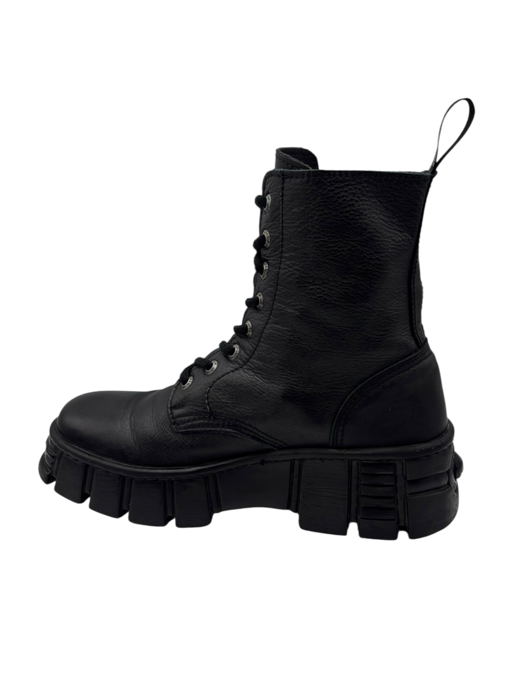 New Rock mili lace-up leather platform boots size 38