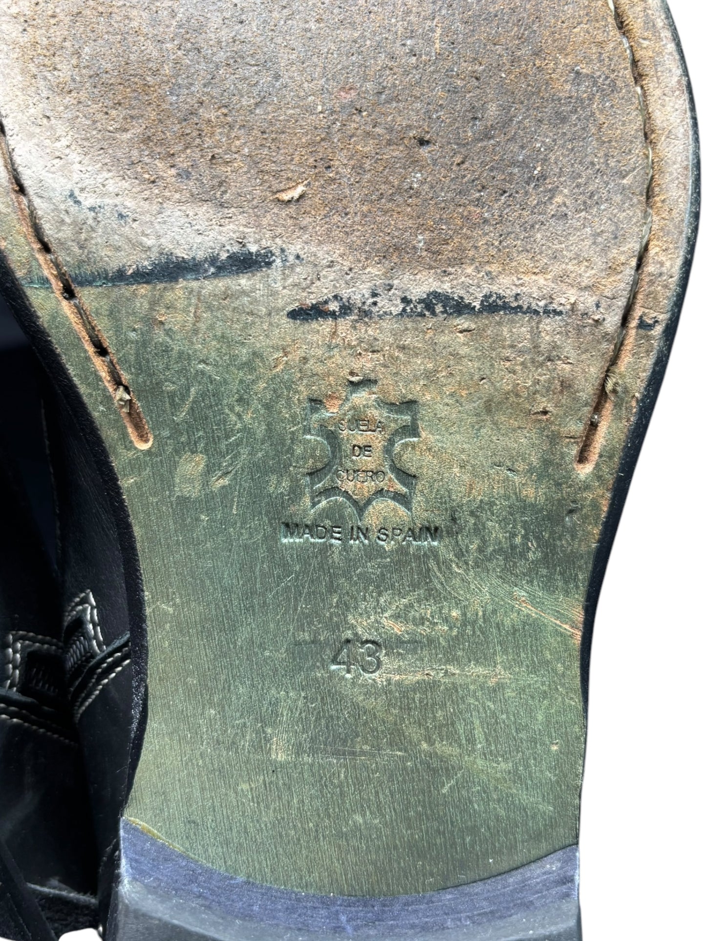 Vintage New Rock black leather cowboy boots size 43