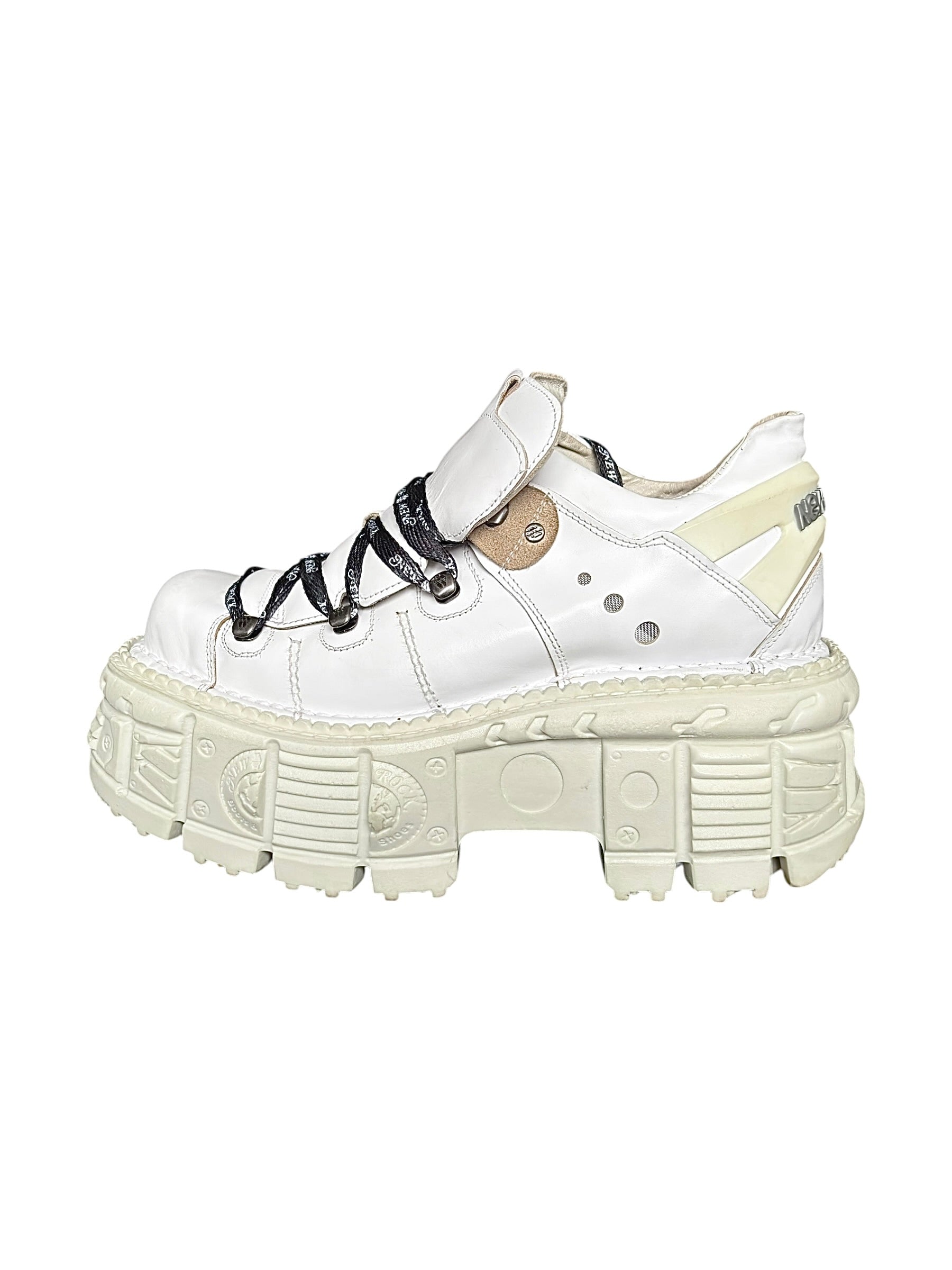 New Rock white M-TANK leather platform boots size 45