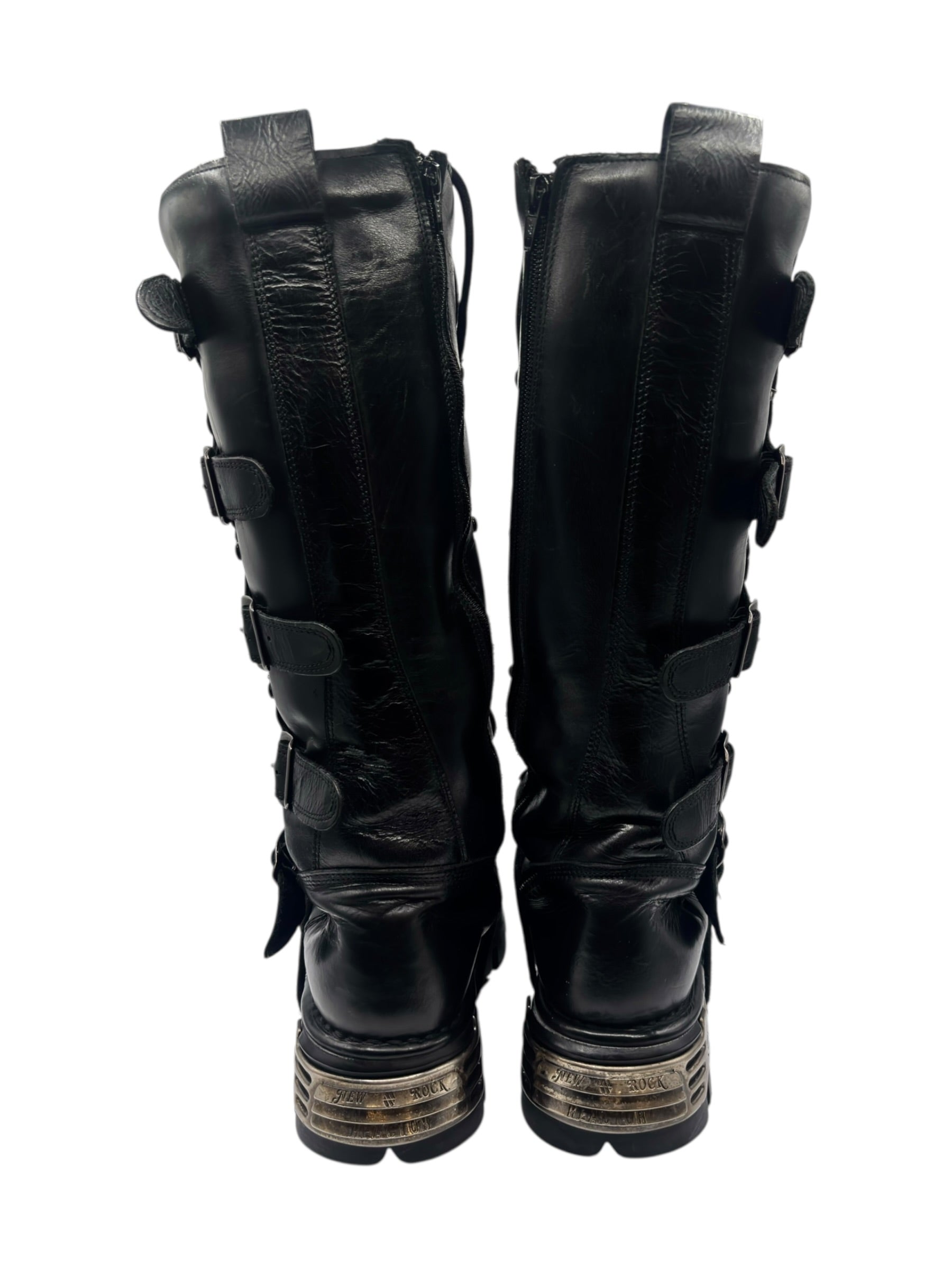 Vintage New Rock knee high reactor leather boots size 41