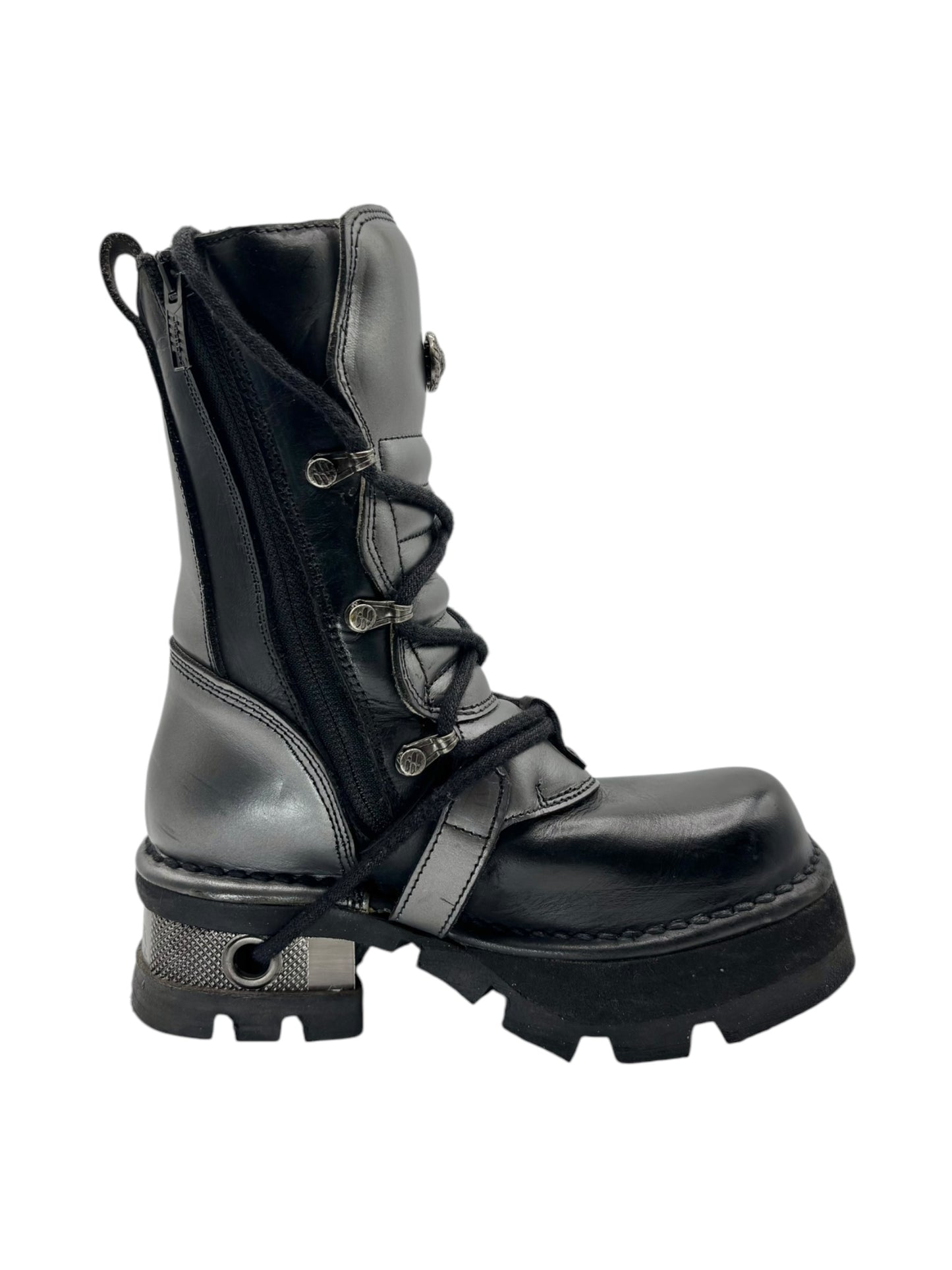 Vintage New Rock leather mid-calf boots size 39