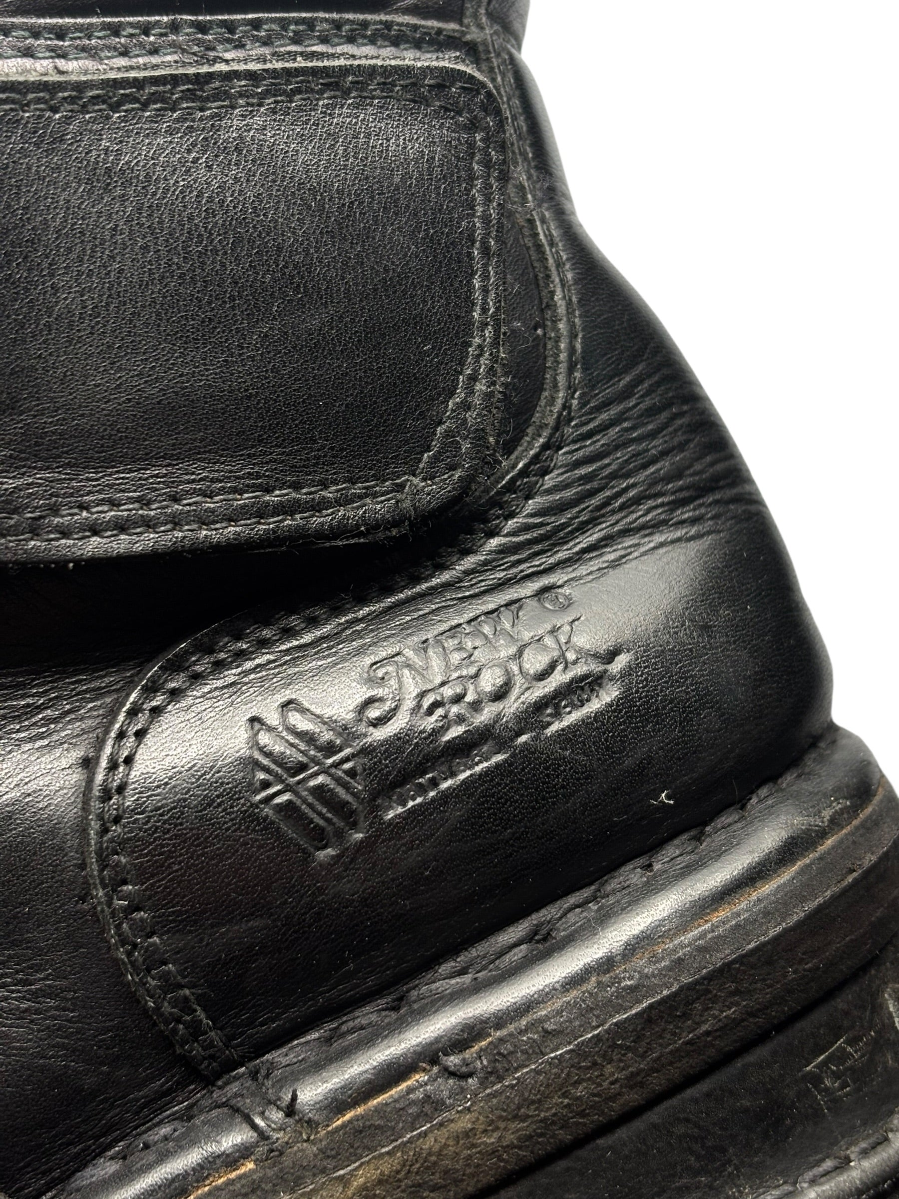 Vintage New Rock raised heel leather boots size 45