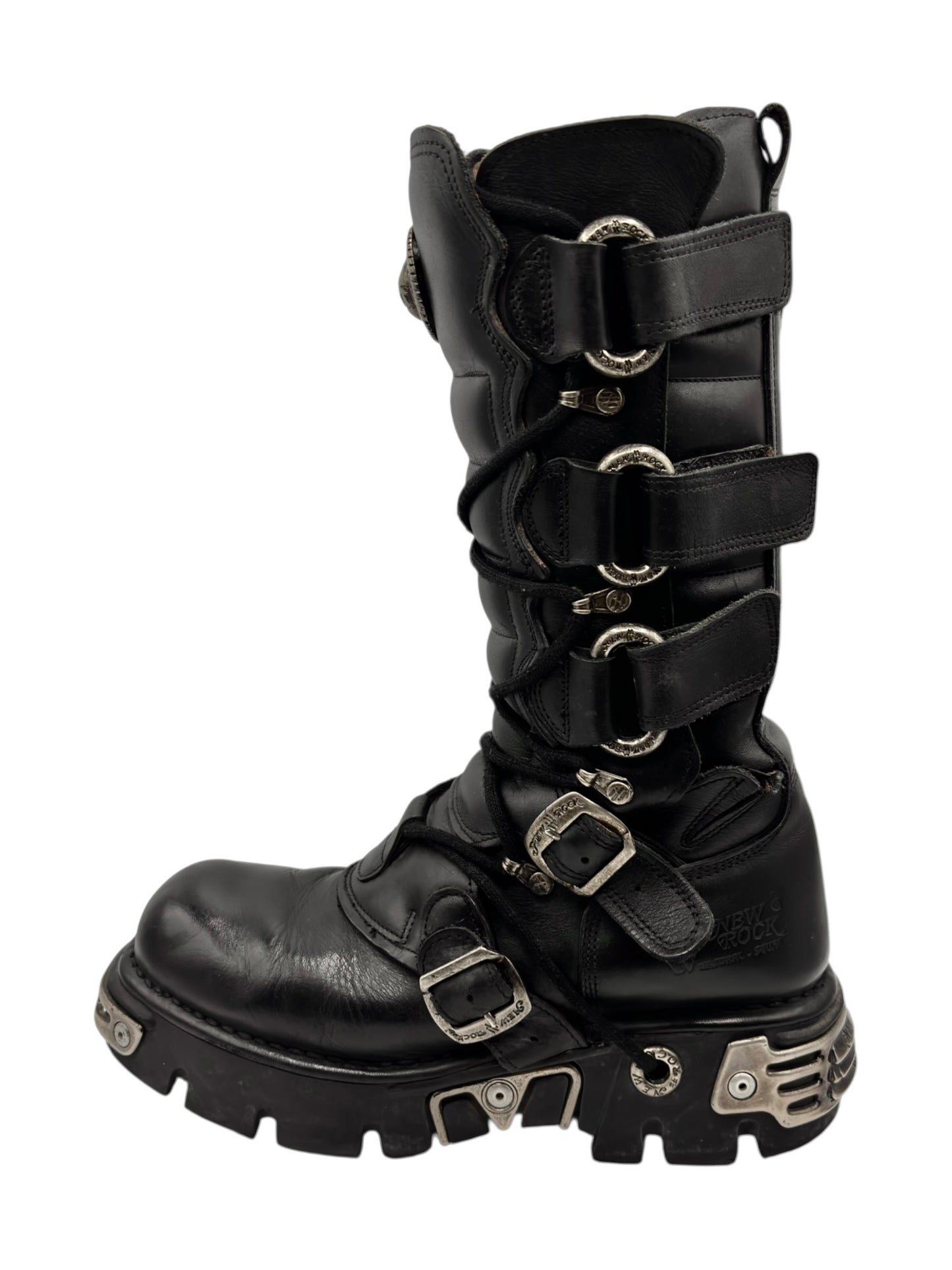Vintage New Rock knee high reactor leather boots size 41