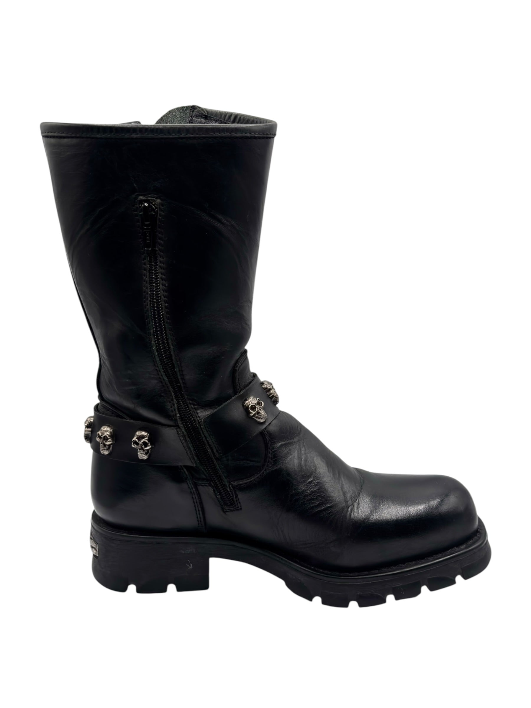 Vintage New Rock leather biker boots size 40