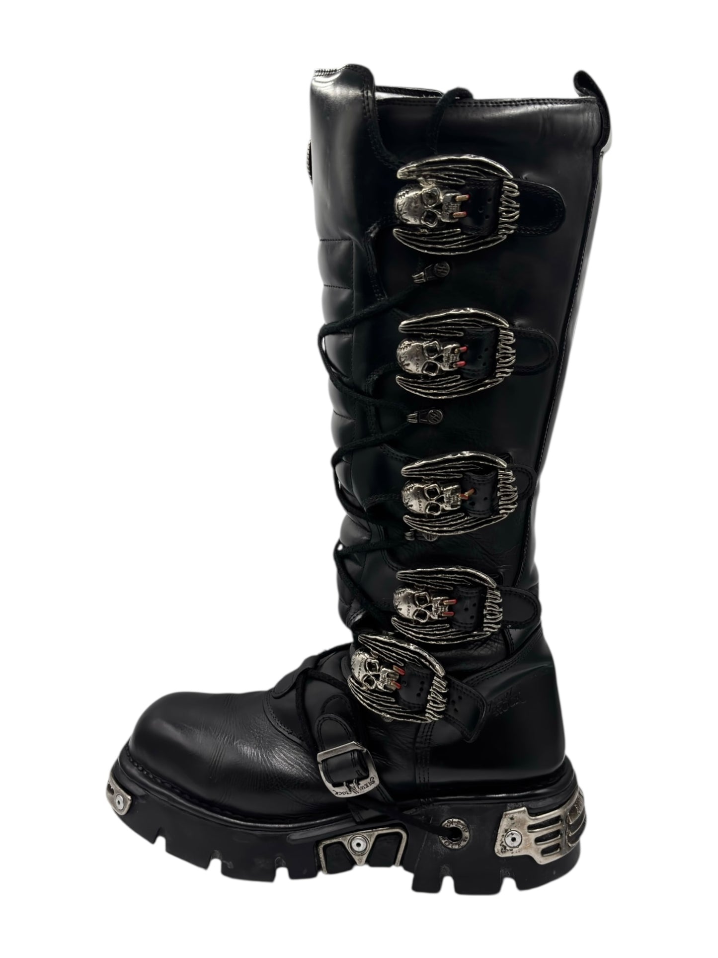 Vintage New Rock knee high reactor leather boots size 44