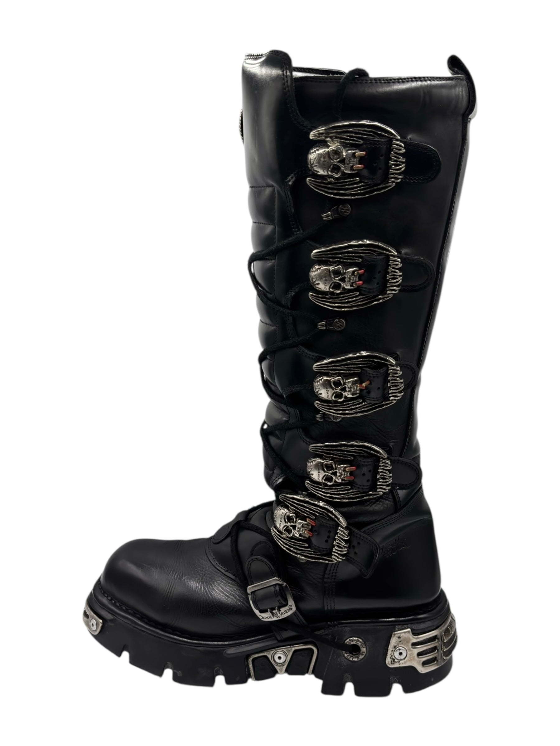 Vintage New Rock knee high reactor leather boots size 44