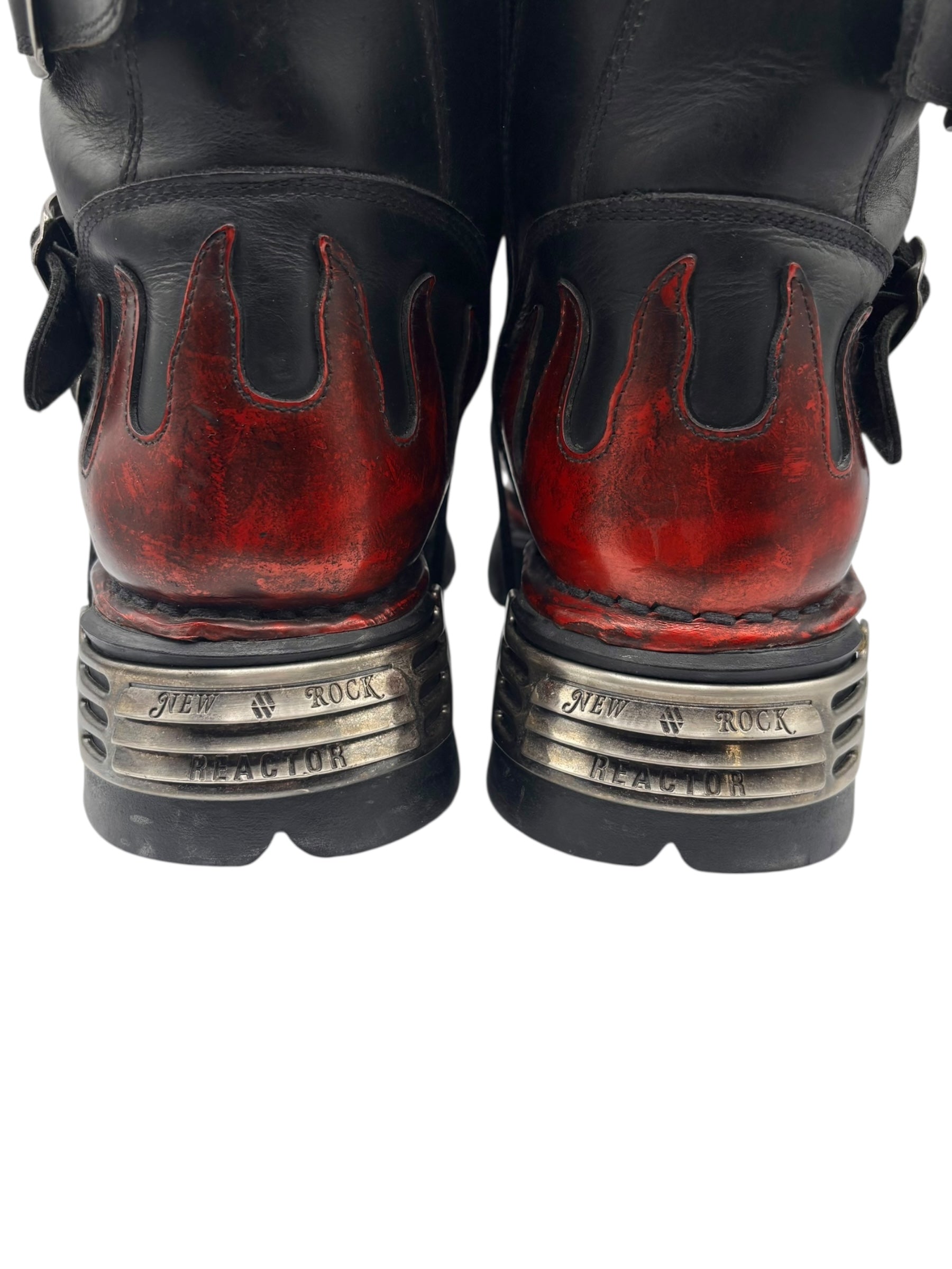 Rare vintage New Rock ruby red reactor leather boots size 38