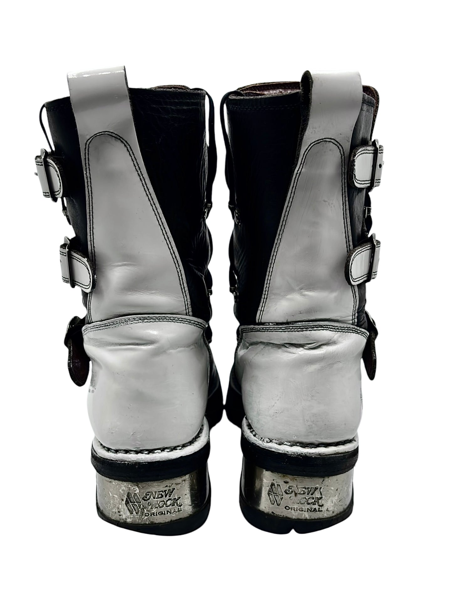 Vintage New Rock white black boots size 42