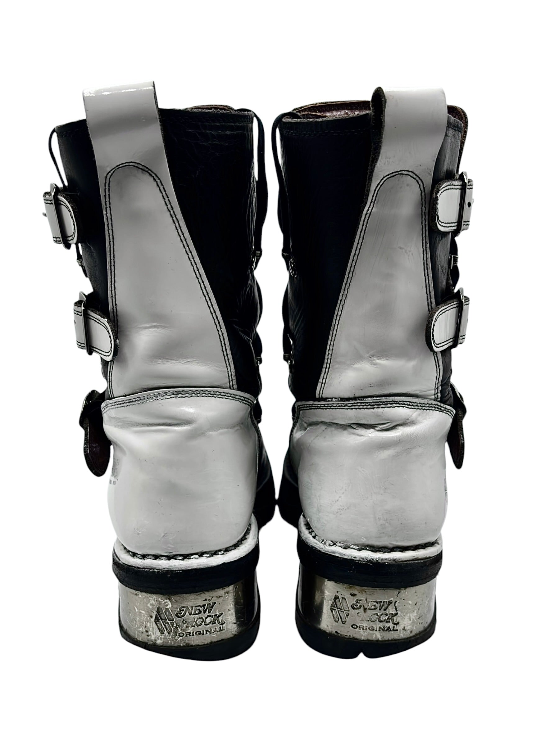 Vintage New Rock white black boots size 42