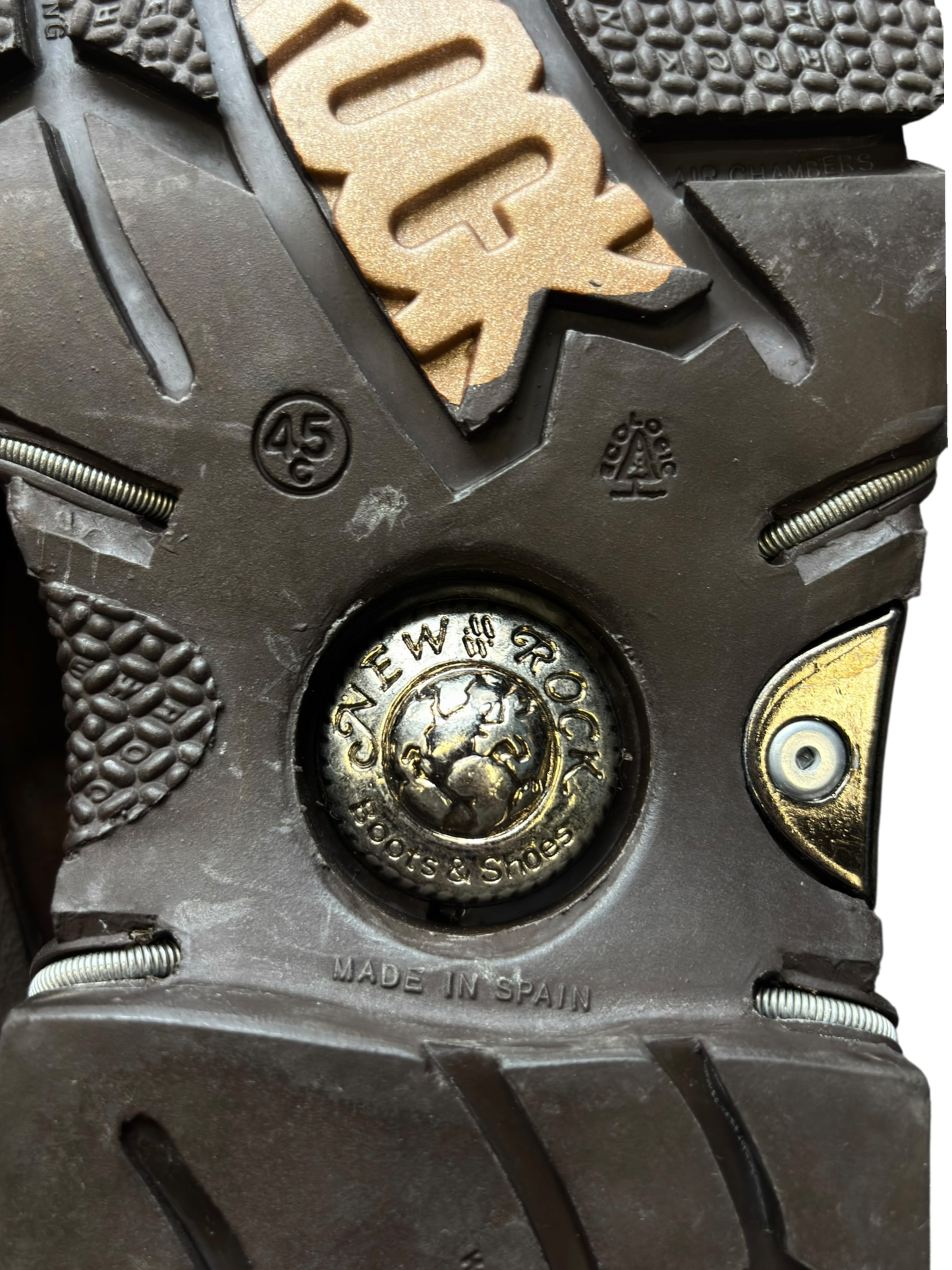 Vintage New Rock brown buckle platform boots size 45