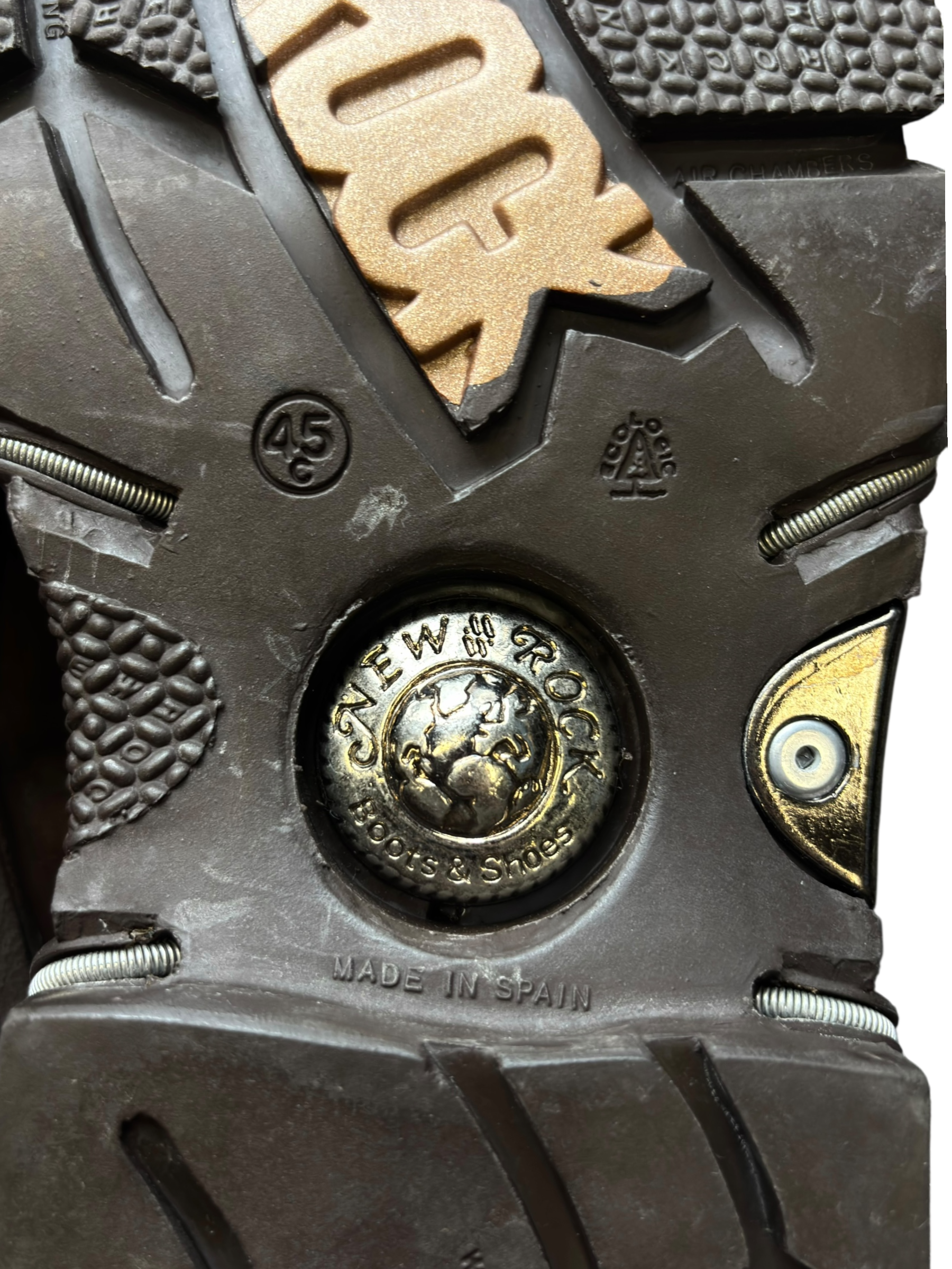 Vintage New Rock brown buckle platform boots size 45