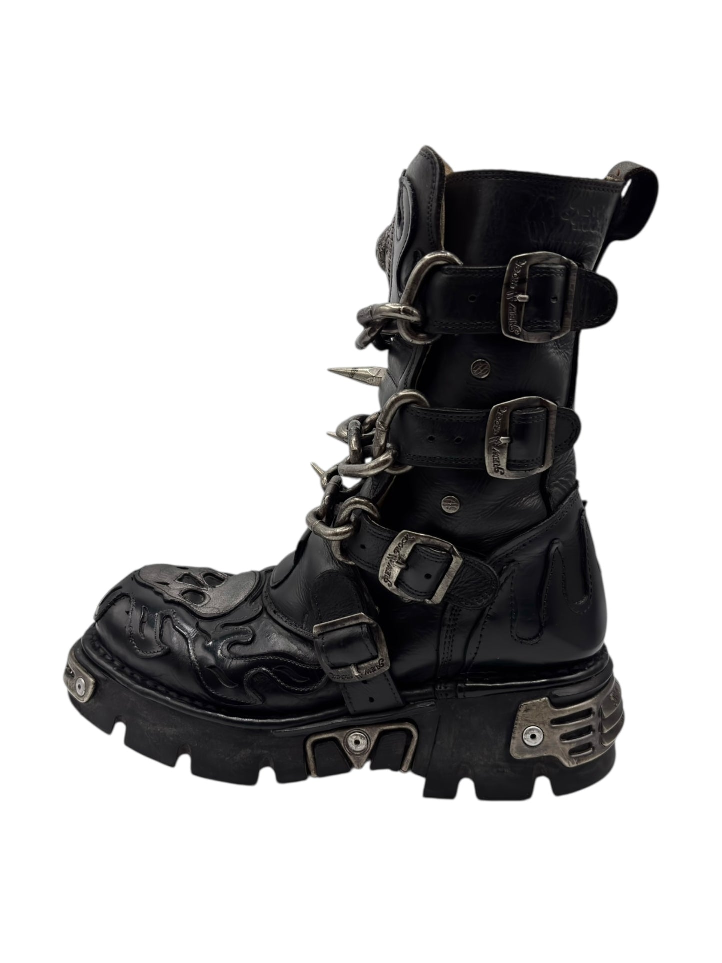 Vintage New Rock M-727 chained leather boots size 42
