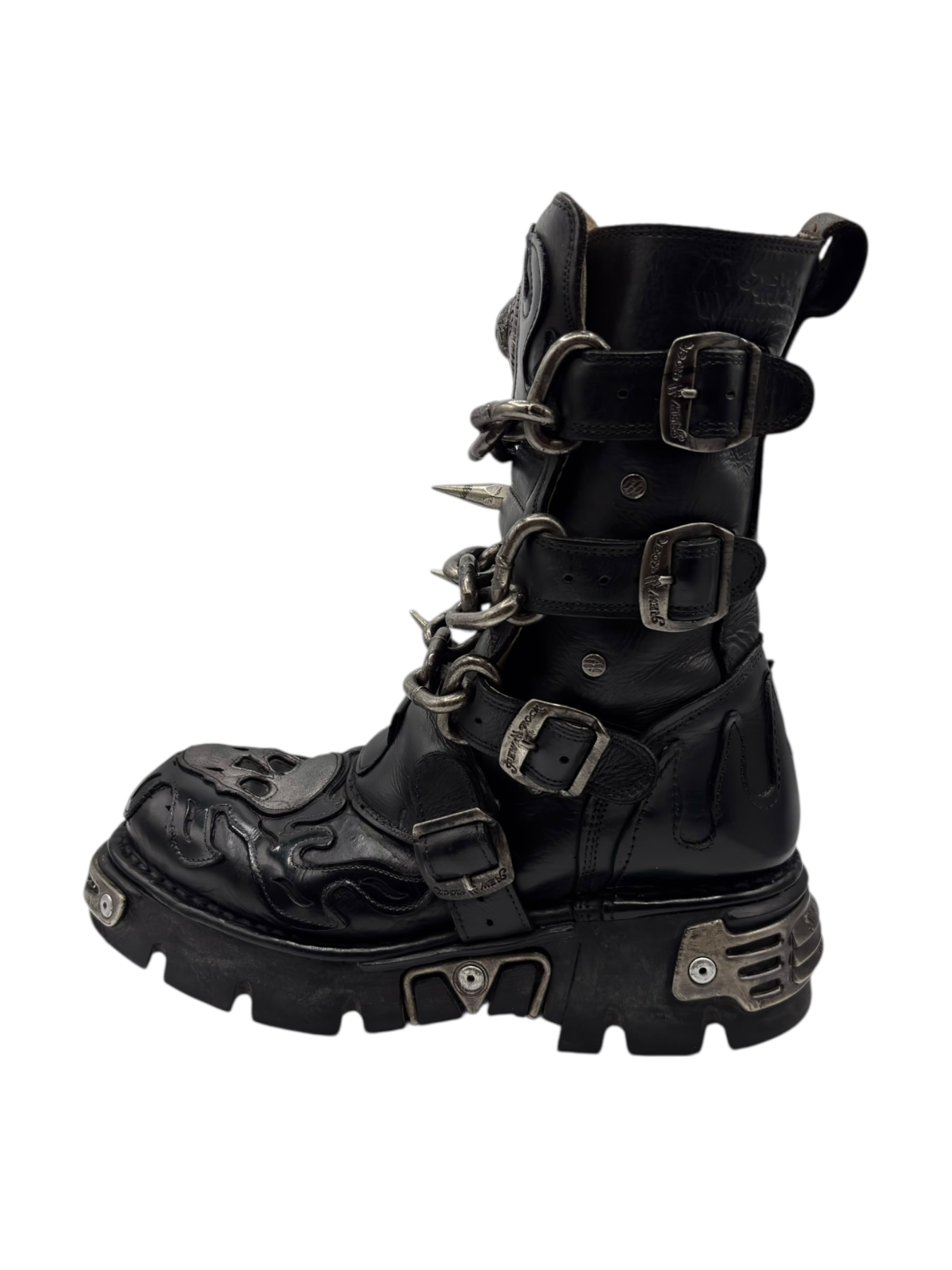 Vintage New Rock M-727 chained leather boots size 42