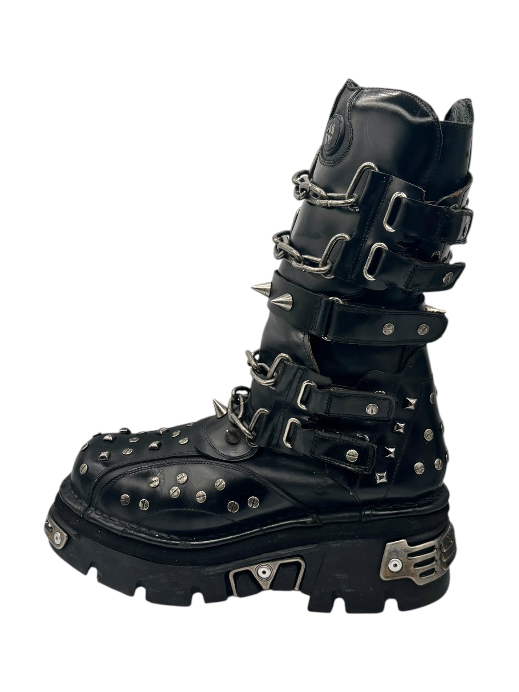 Vintage New Rock studded leather boots size 44