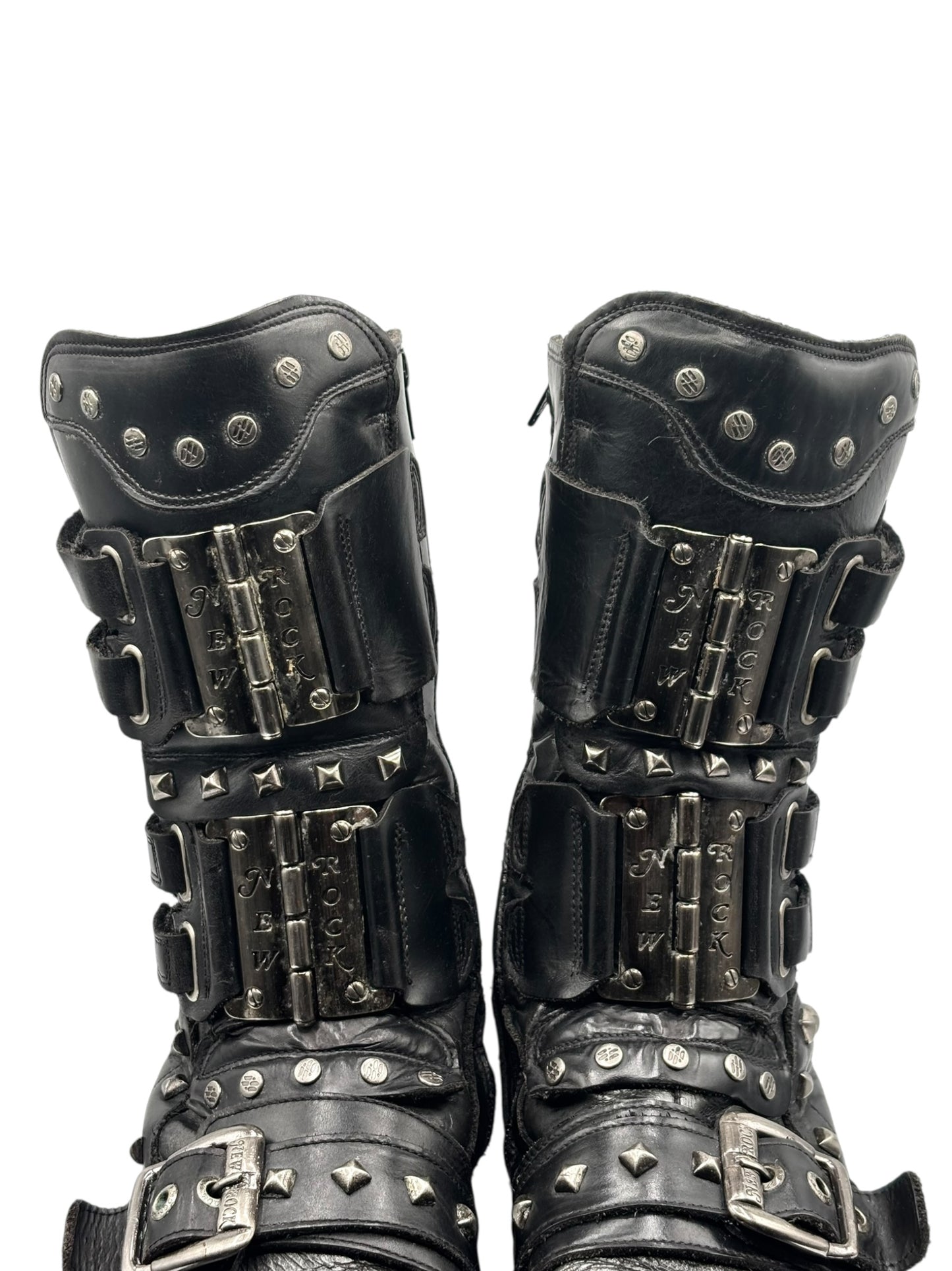 Vintage New Rock studded platform leather boots