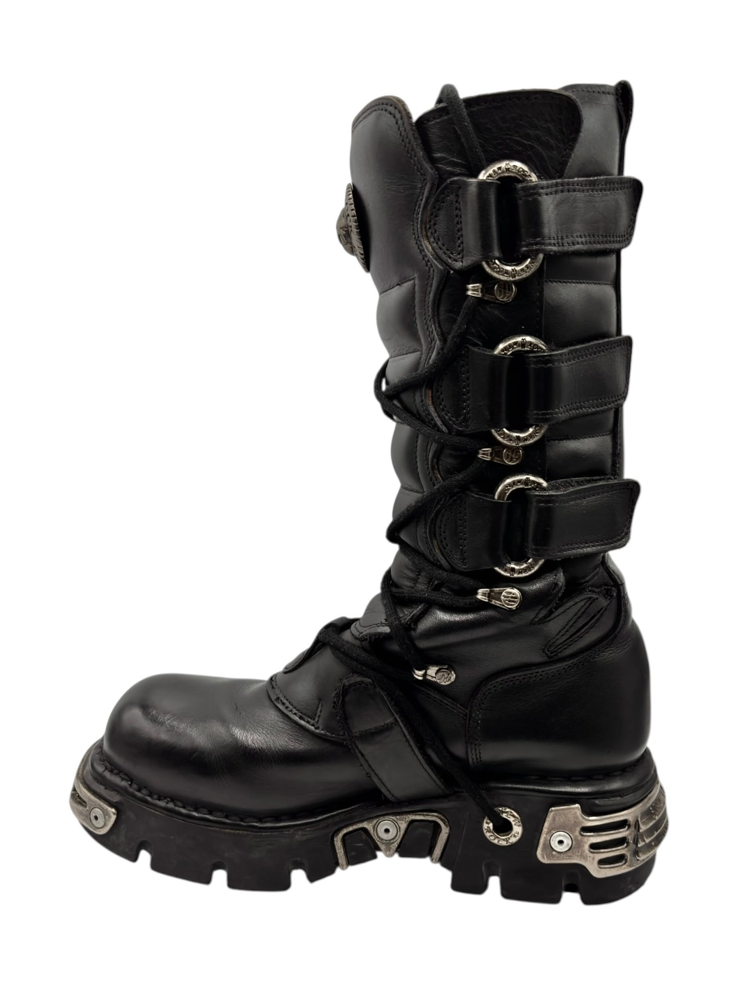 Vintage New Rock knee high reactor leather boots size 41