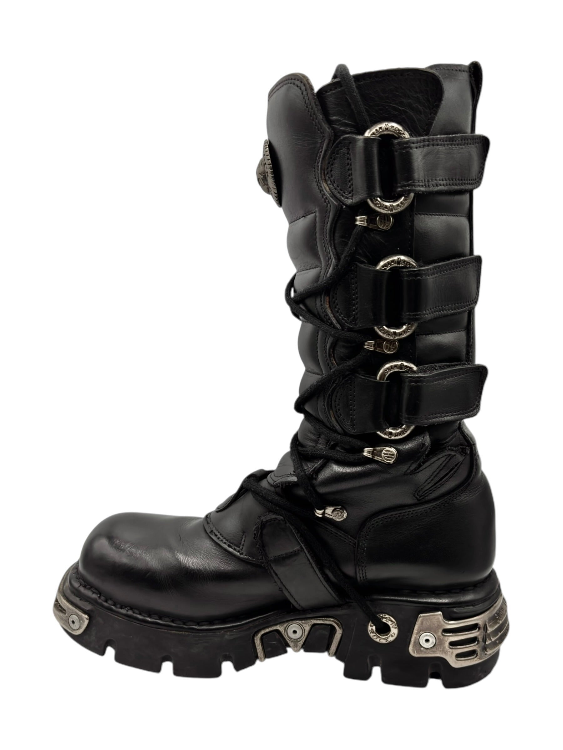 Vintage New Rock knee high reactor leather boots size 41