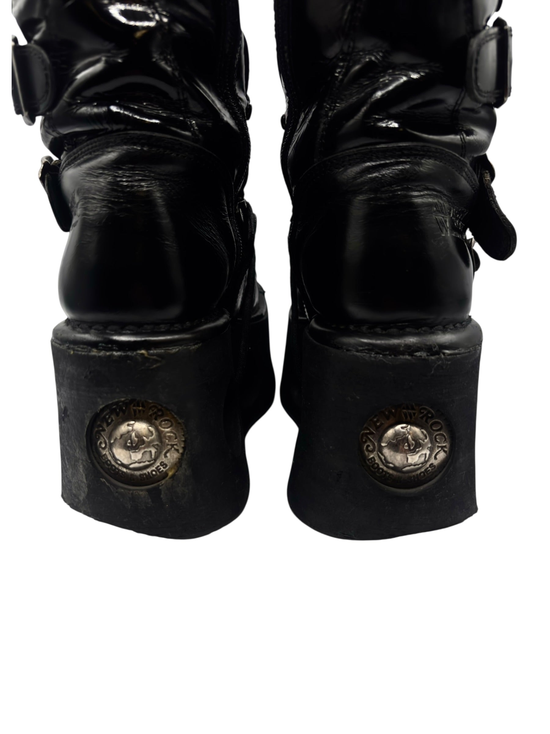 Vintage New Rock knee high neptuno leather boots size 38