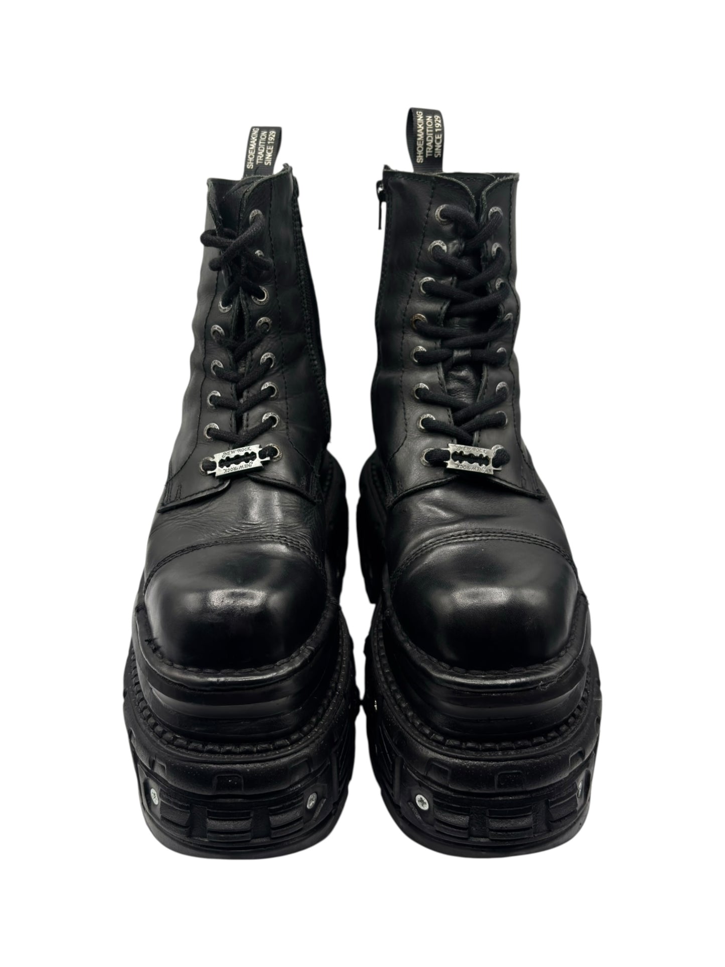 New Rock mega platform techno leather boots