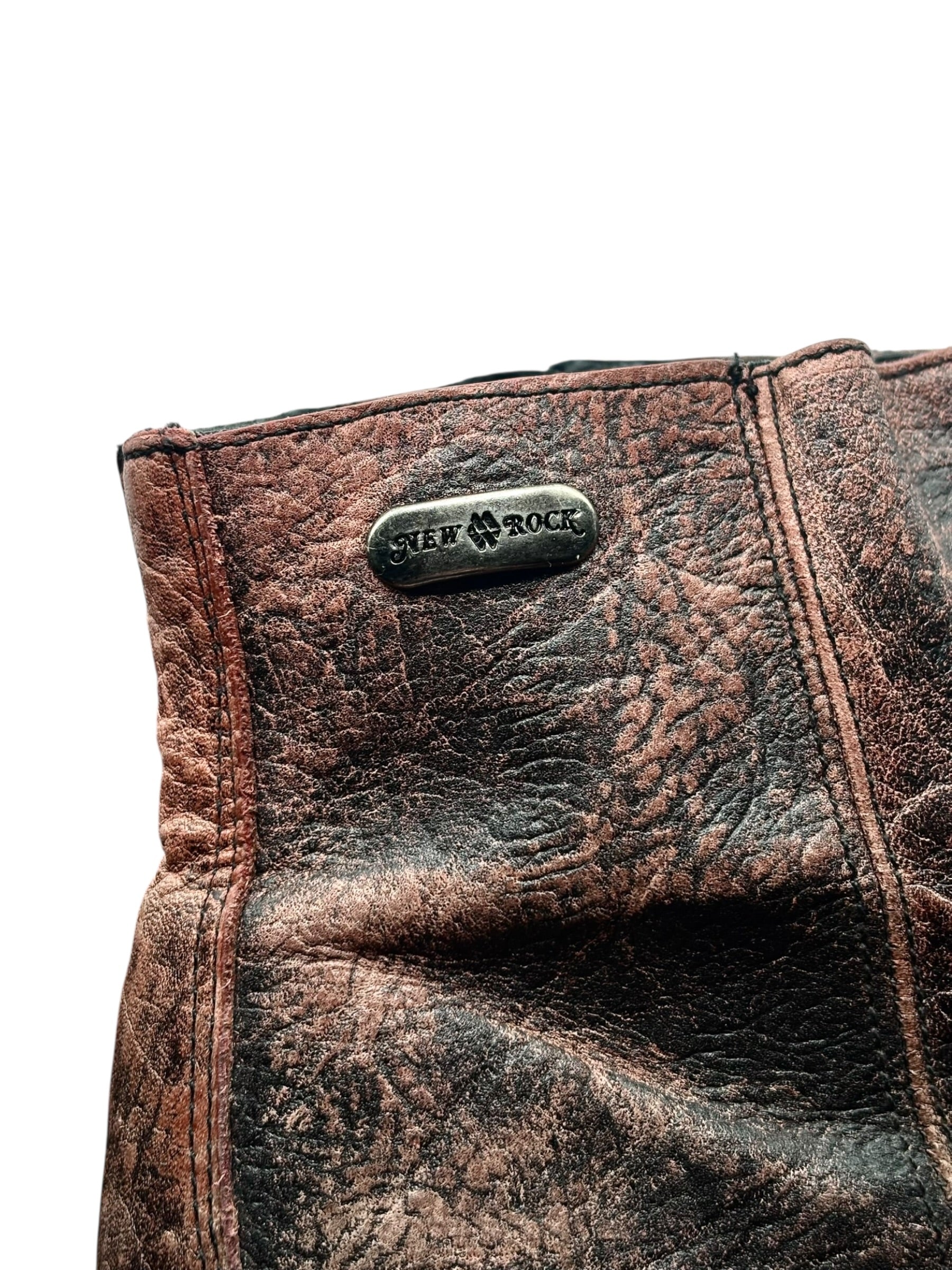 Vintage New Rock leather cowboy boots rose fade size 41