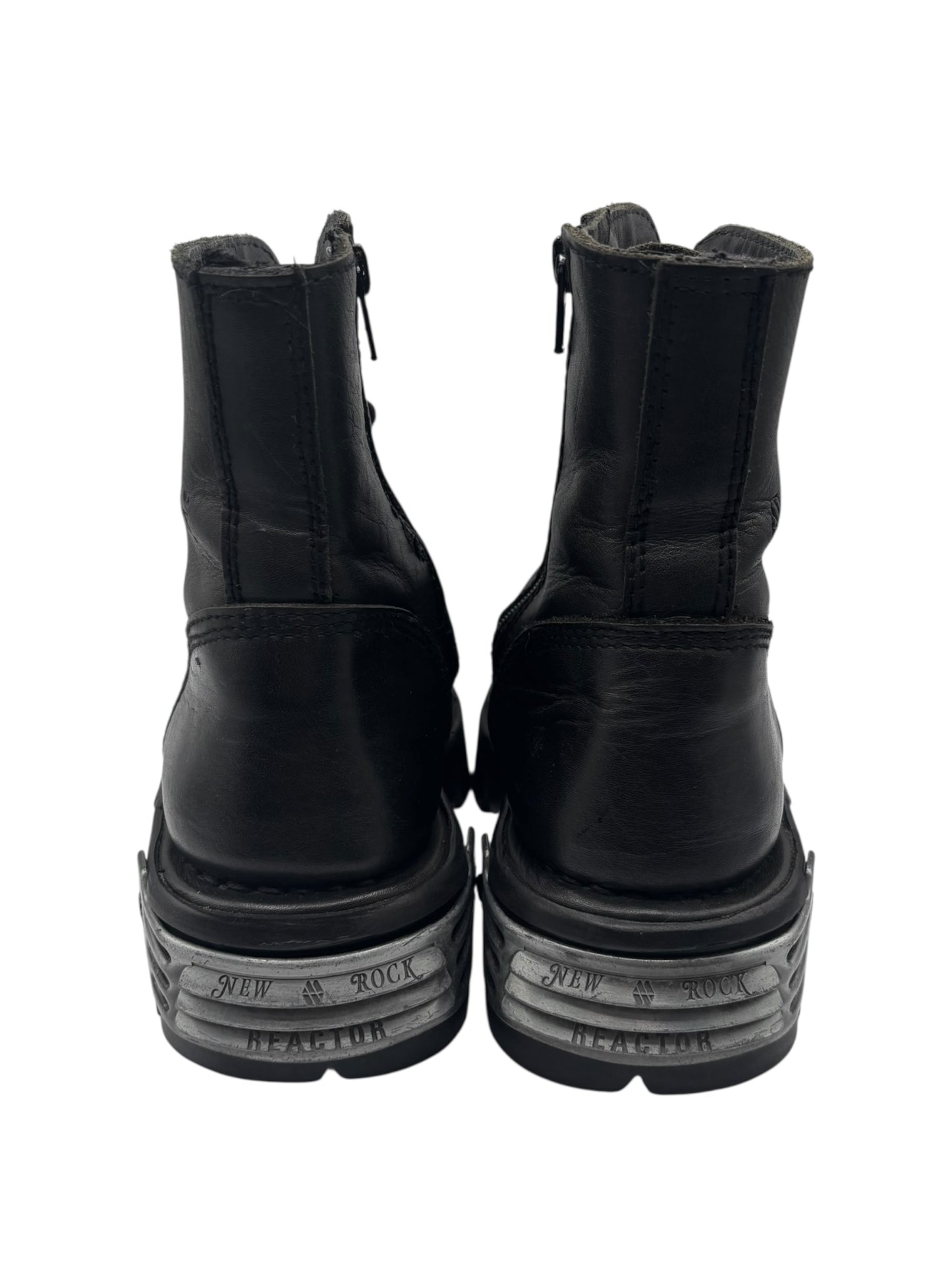 New Rock mili lace-up leather platform boots size 38