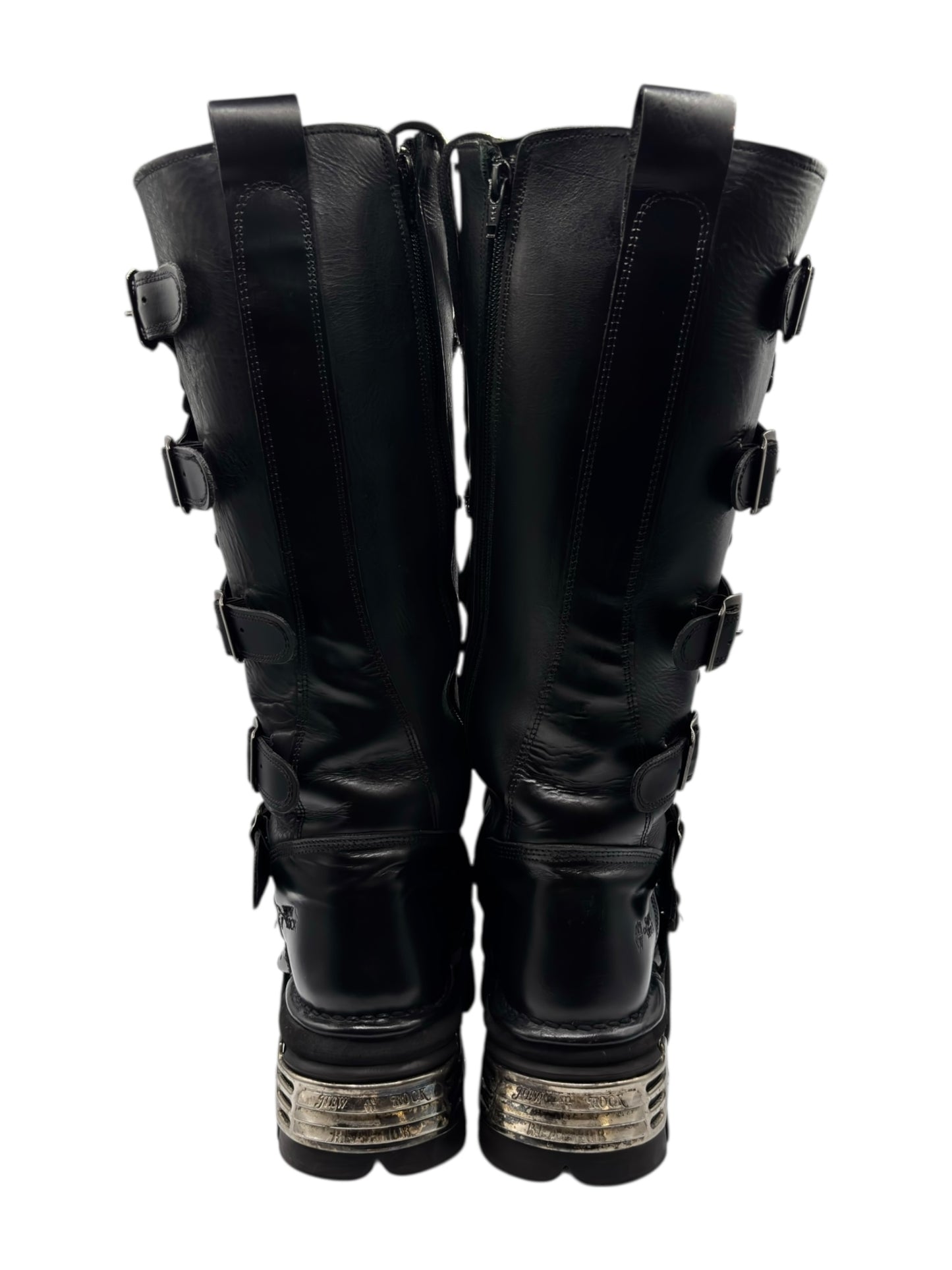 Vintage New Rock knee high reactor leather boots size 41